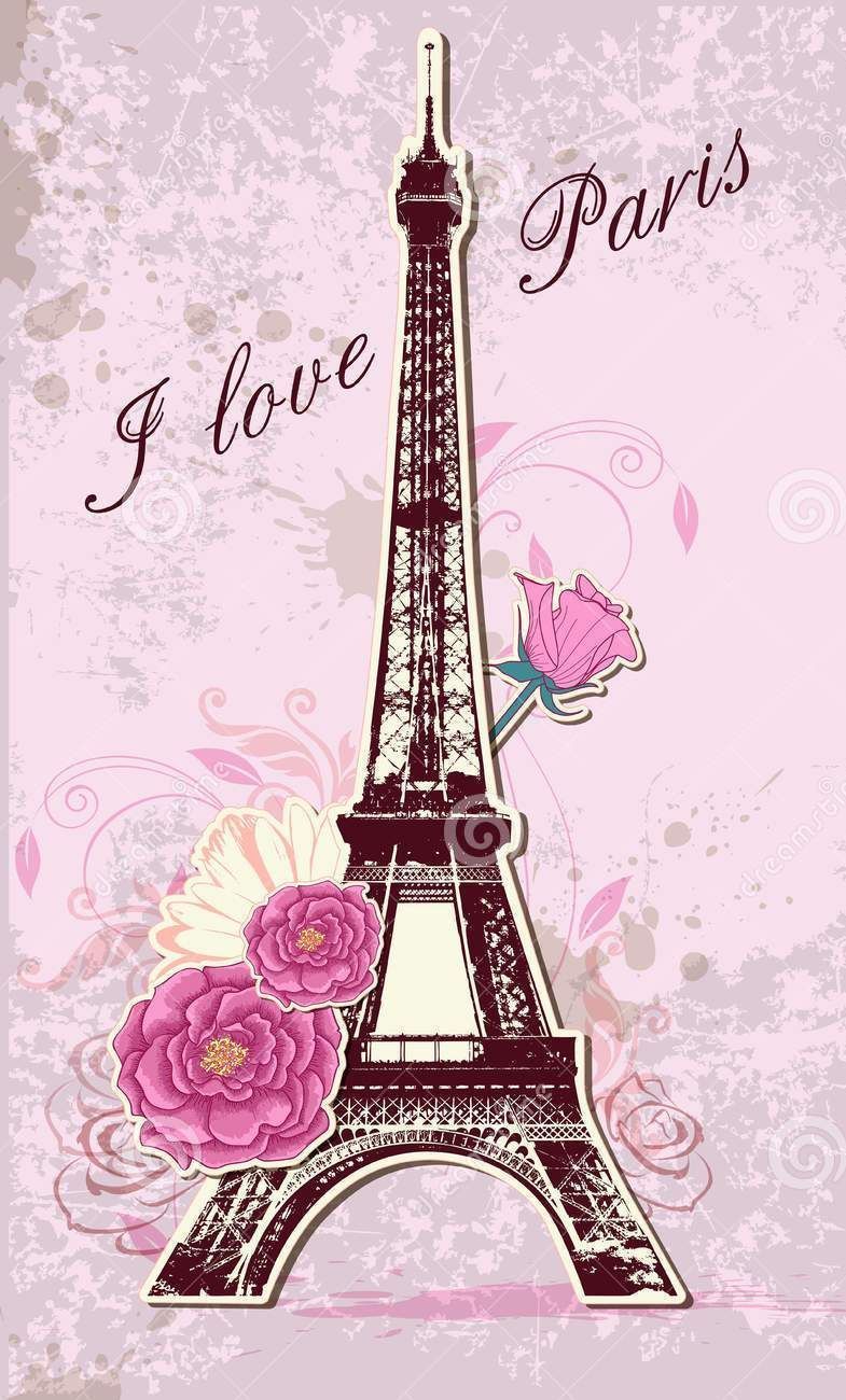 Love Eiffel Tower Wallpaper. Ilustración de parís, París, Fondos de pantalla paris
