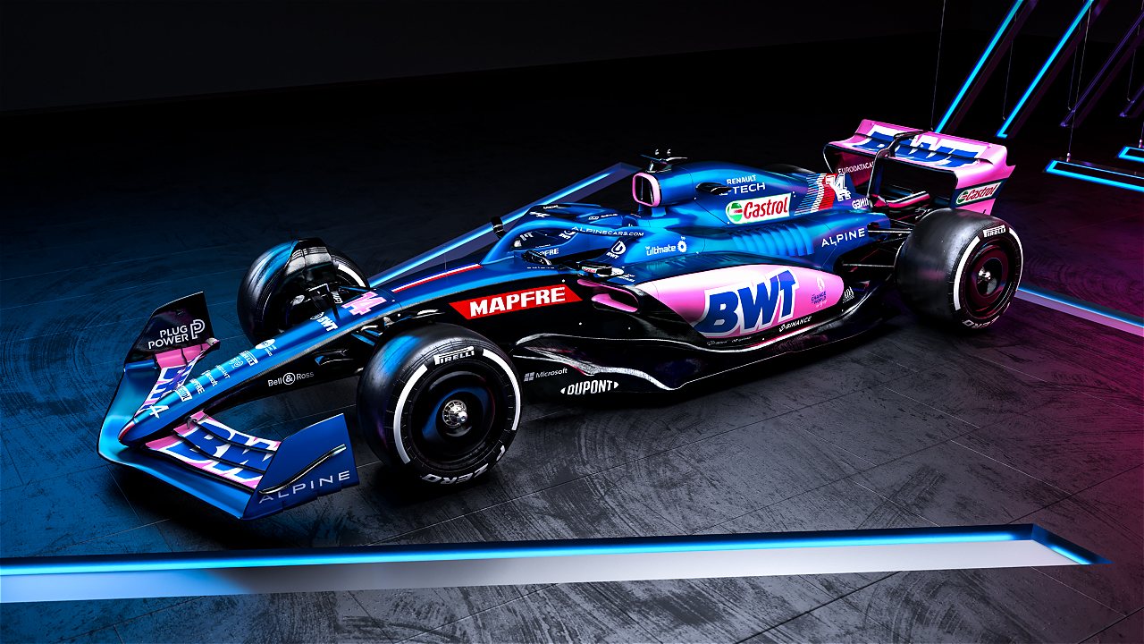 In picture. See Alpine's new A522 for F1 2022 here