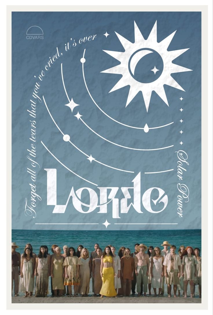 Lorde; solar power. Music poster design, Poster wall art, Picture collage. Music poster design, Picture collage wall, Poster wall art