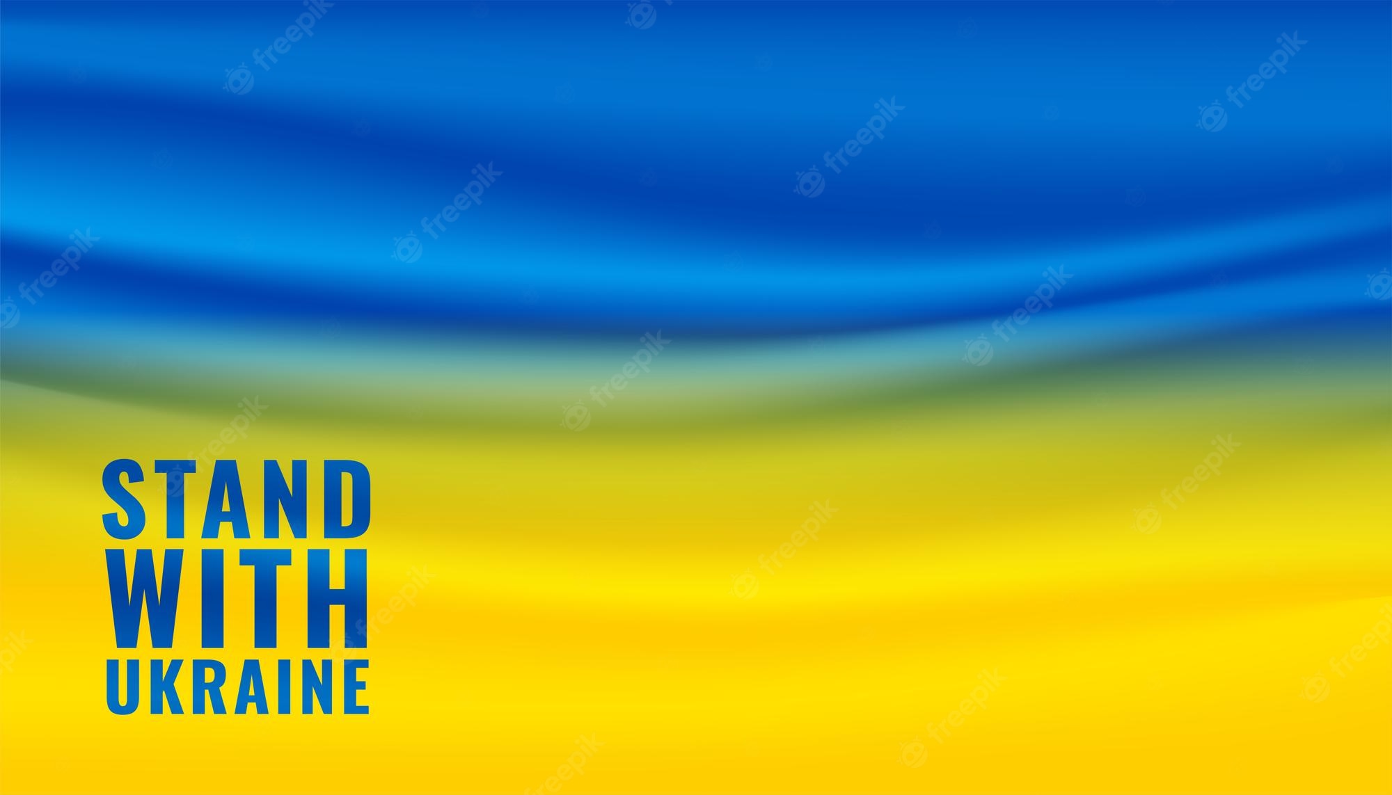 Free Vector. Stand with ukraine message on flag