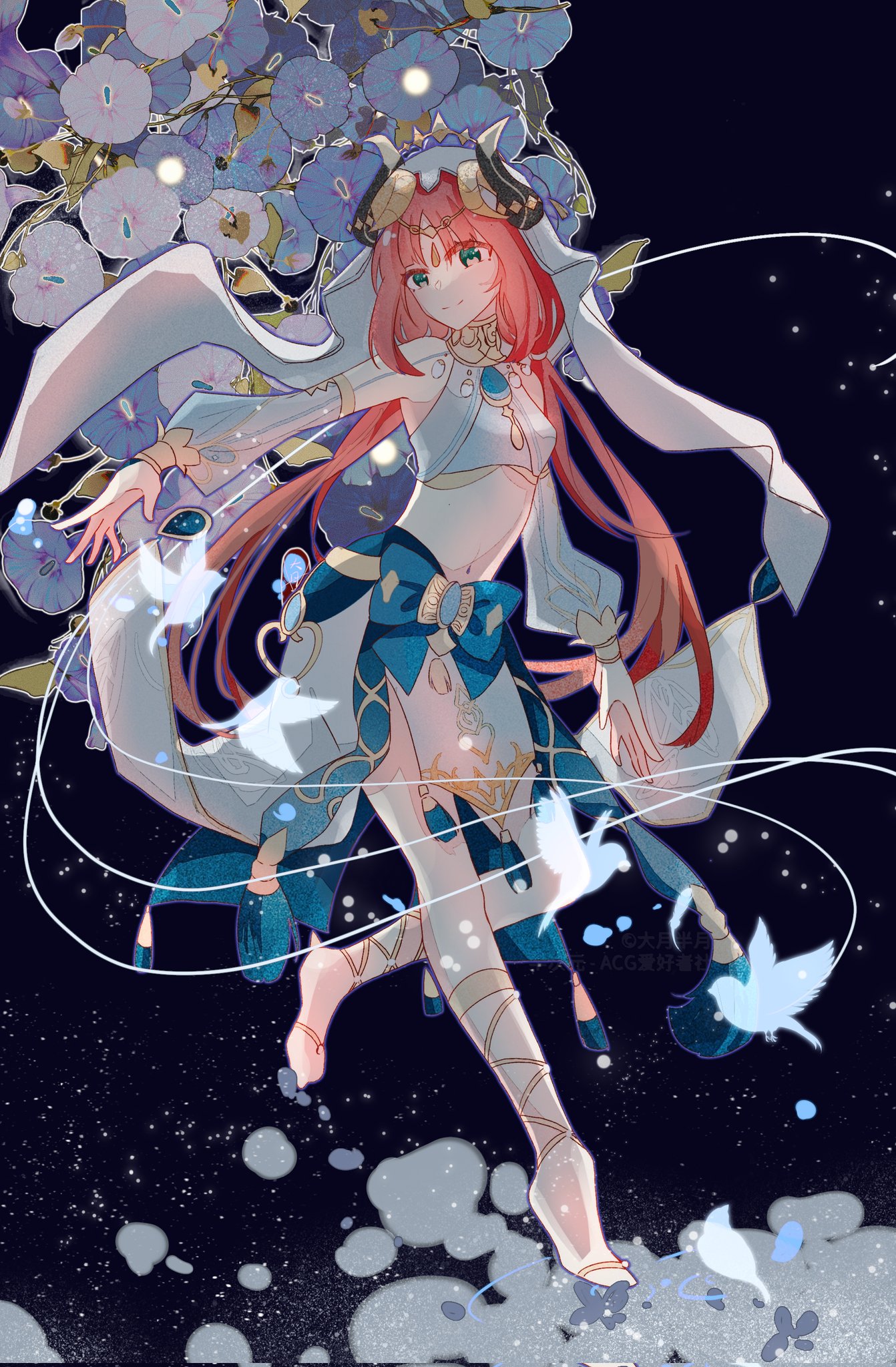 nilou (genshin impact) drawn