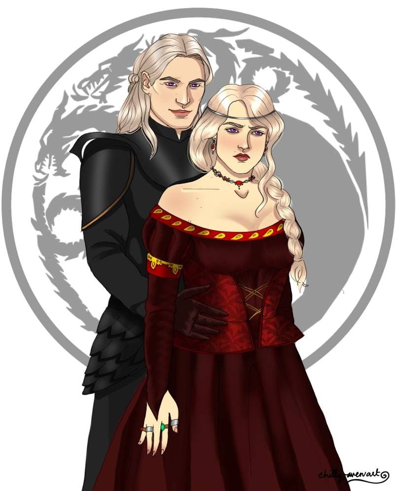 Daemon And Rhaenyra Targaryen. A song of ice and fire, Targaryen art, Game of thrones art