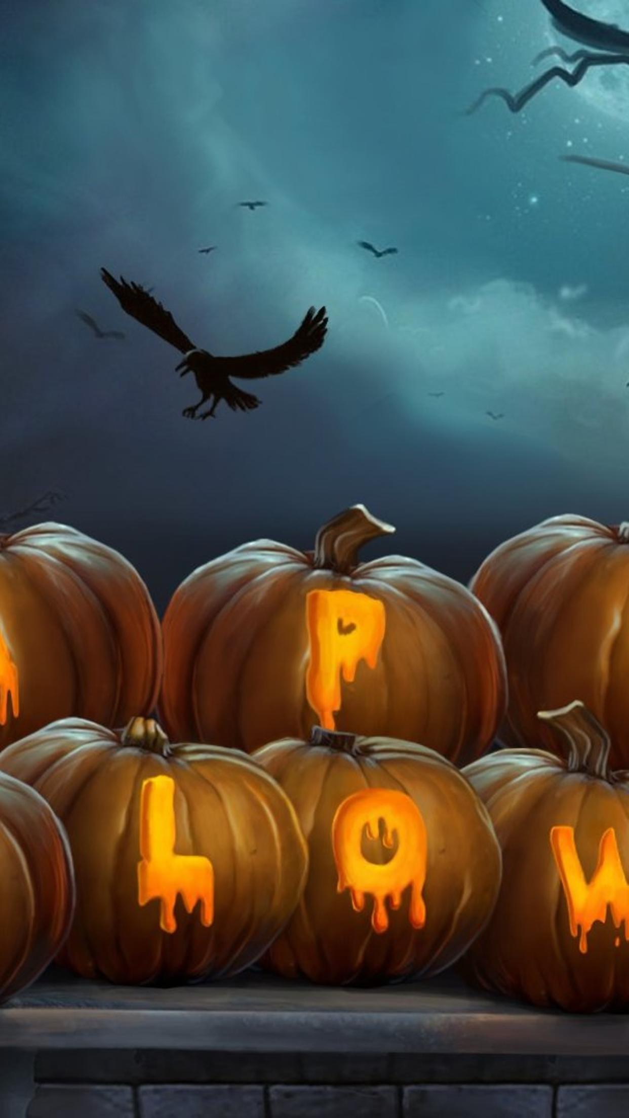 Happy Halloween write on pumpkins