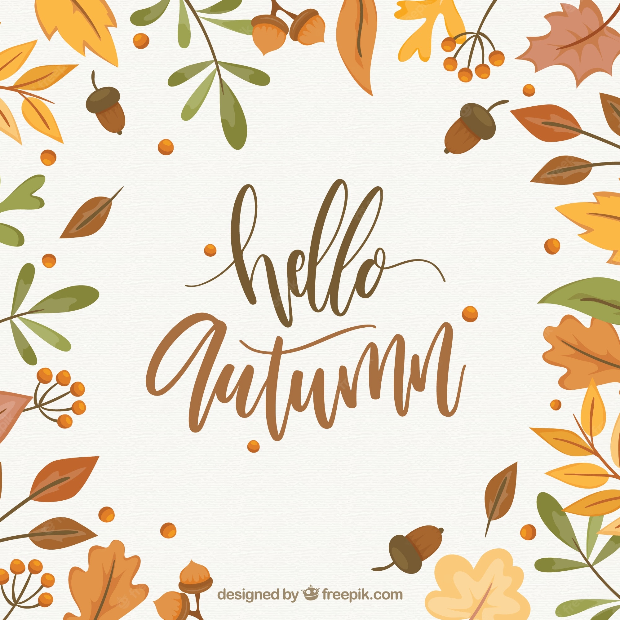 Free Vector. Hello autumn background