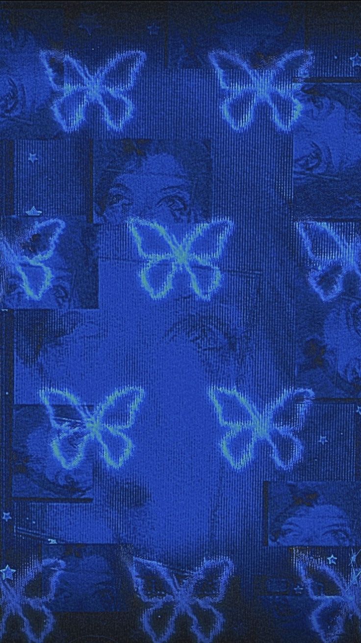Butterflies. Dark blue wallpaper, Blue aesthetic dark, Blue background wallpaper
