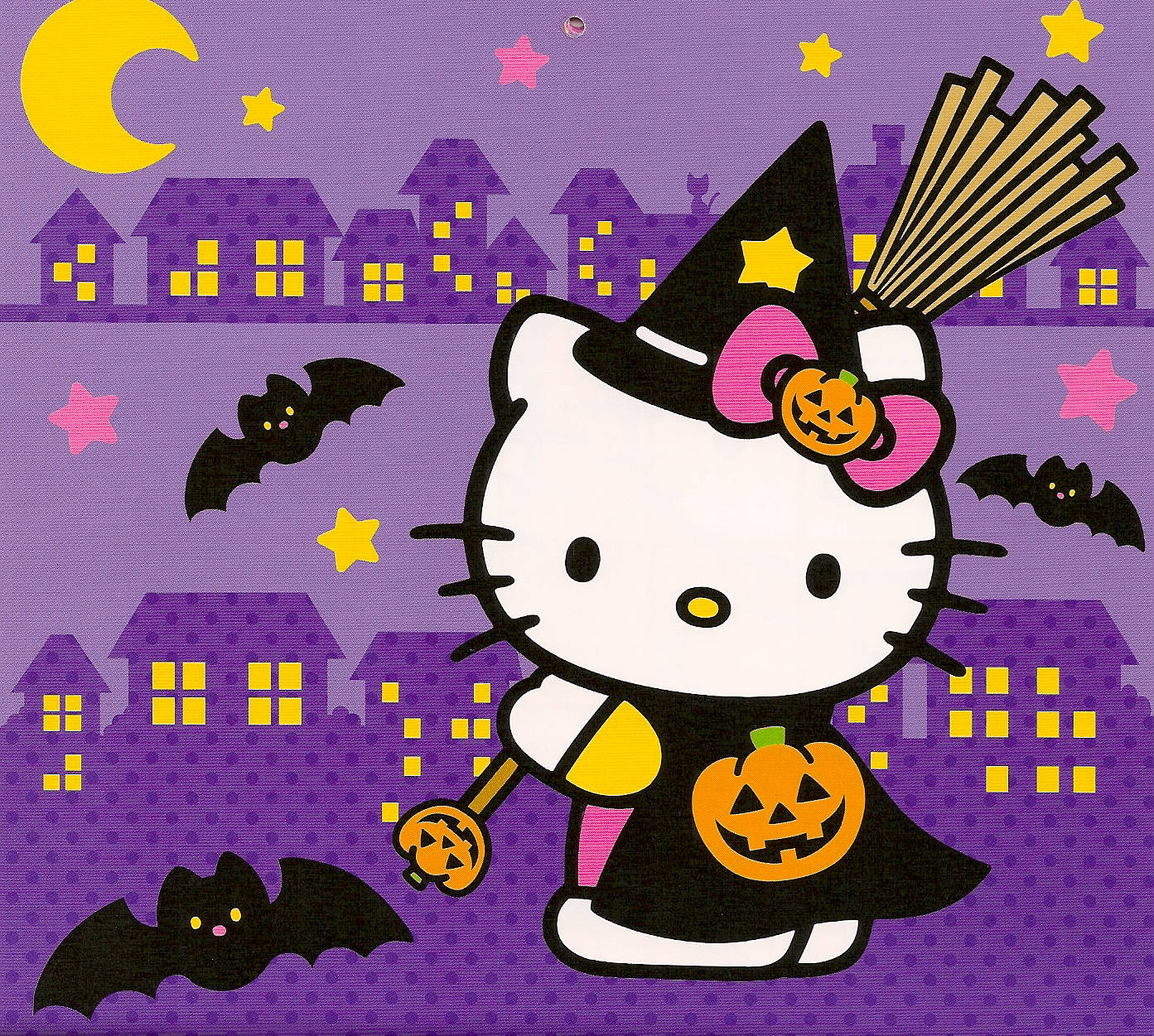 Download Hello Kitty Halloween Cute Witch Wallpaper
