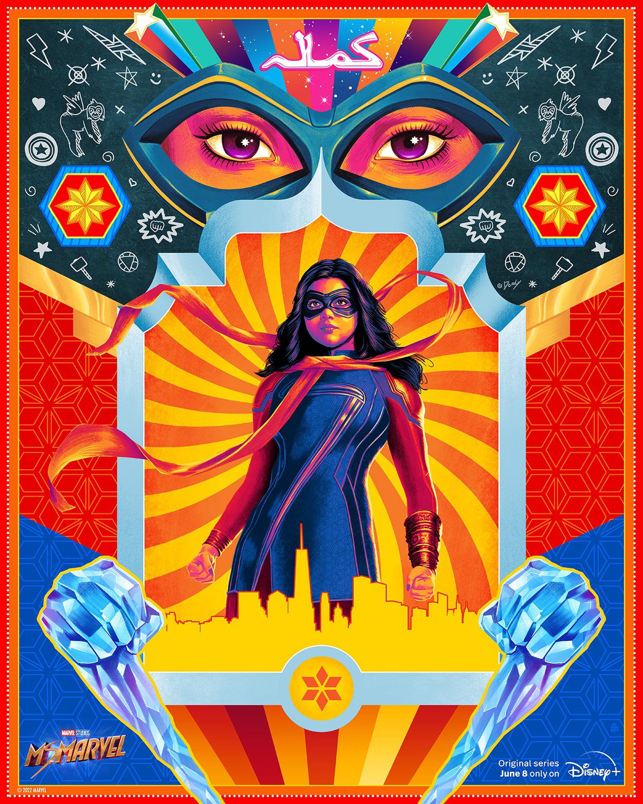 Could anyone make a textless mobile wallpaper of this poster for Ms Marvel ( 2022)