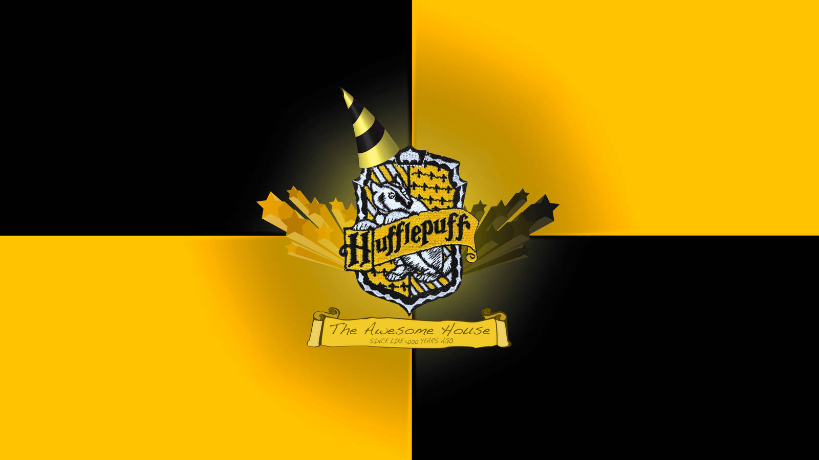 Download Hufflepuff Logo Black And Yellow Wallpaper