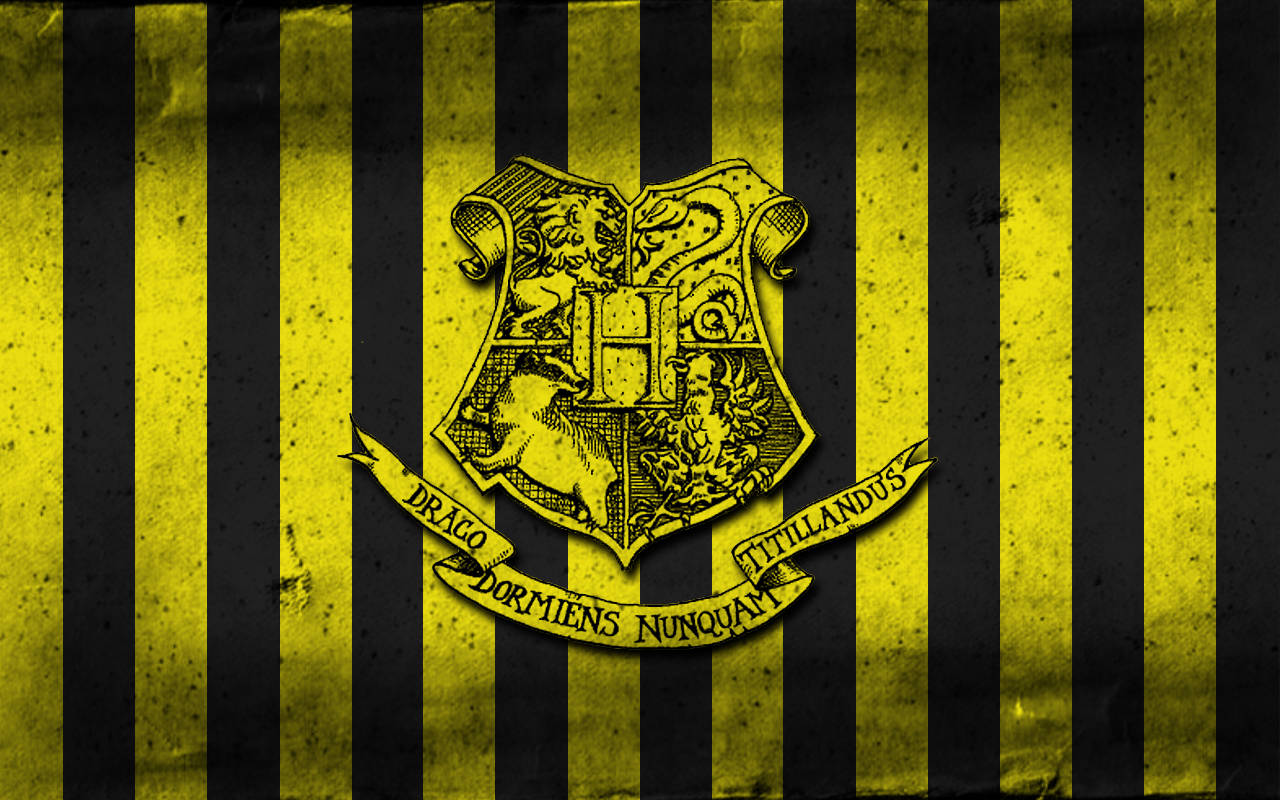 Download Black Yellow Hufflepuff Crest Wallpaper