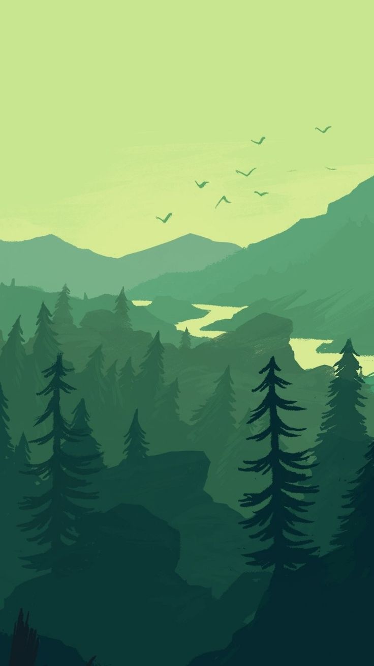 Firewatch landscape forest minimalistic iphone. iPhone wallpaper landscape, Minimalist wallpaper, Landscape wallpaper