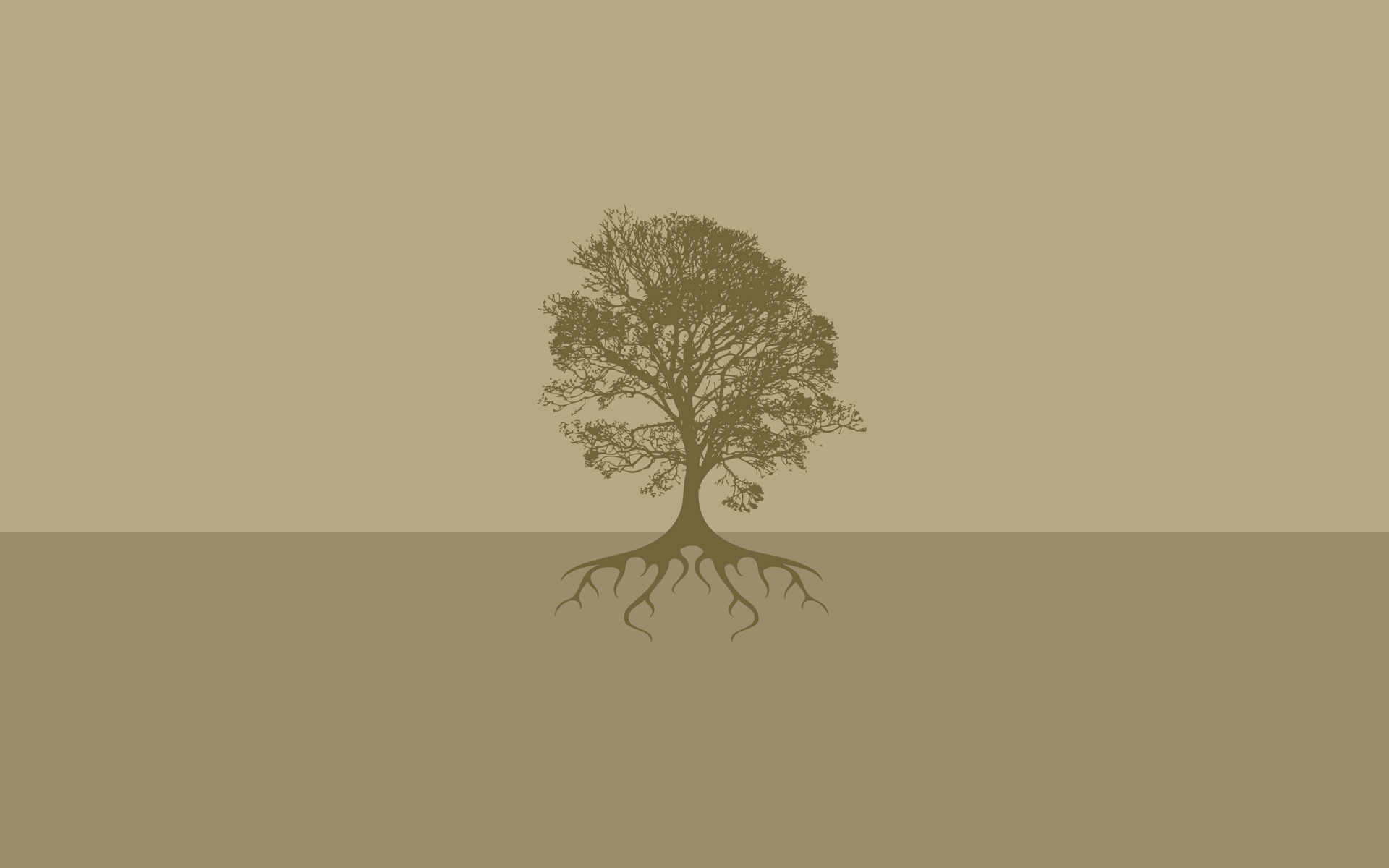 Download wallpaper roots, tree, silhouette, crown, section minimalism in resolution 1920x1200