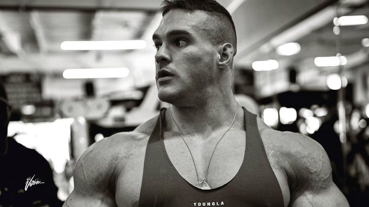 Bodybuilder Nick Walker Shoulder Presses 150 Pound Dumbbells In Training