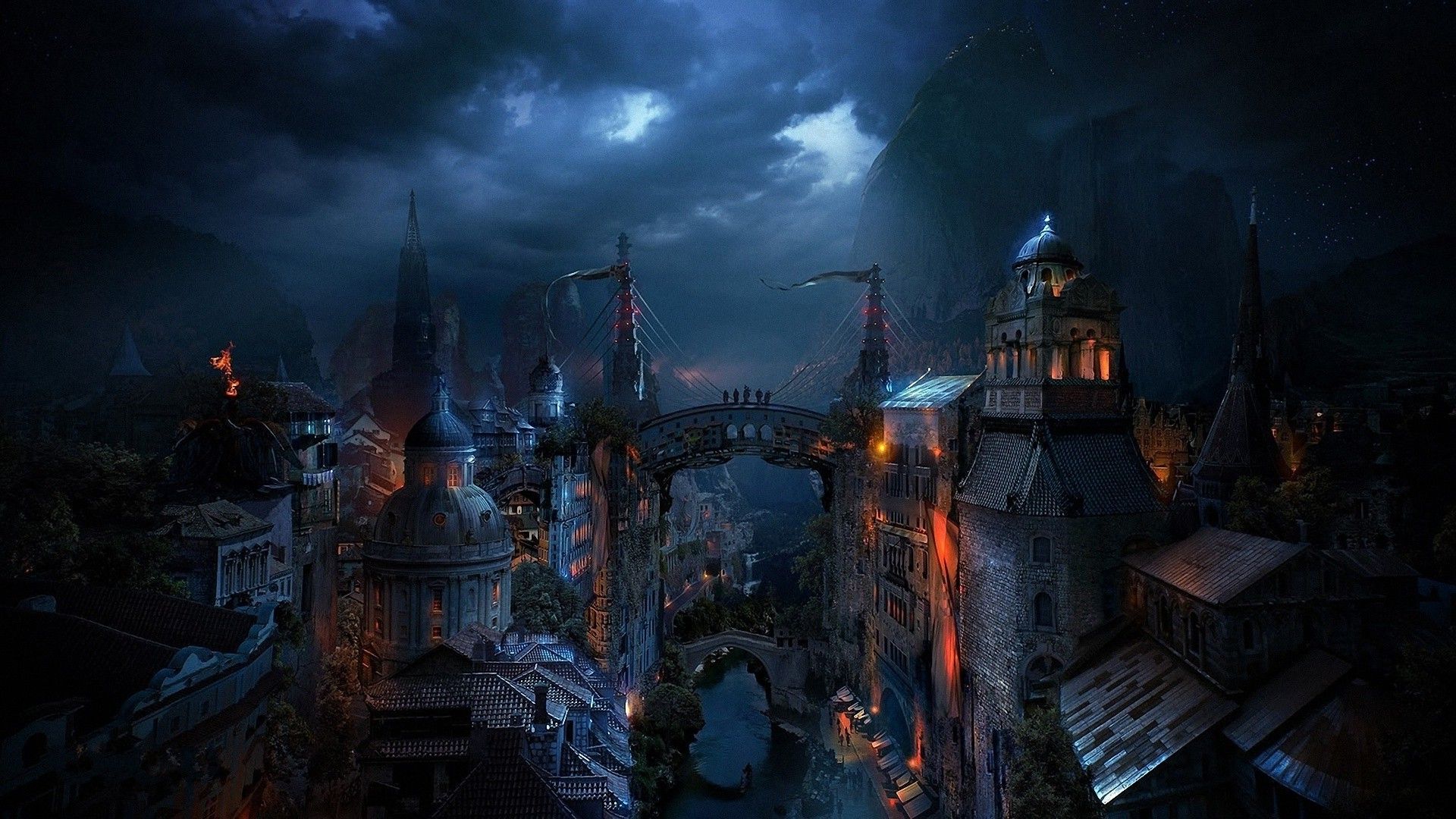 fantasy Art, Cityscape Wallpaper HD. Fantasy city, Dark city, City wallpaper