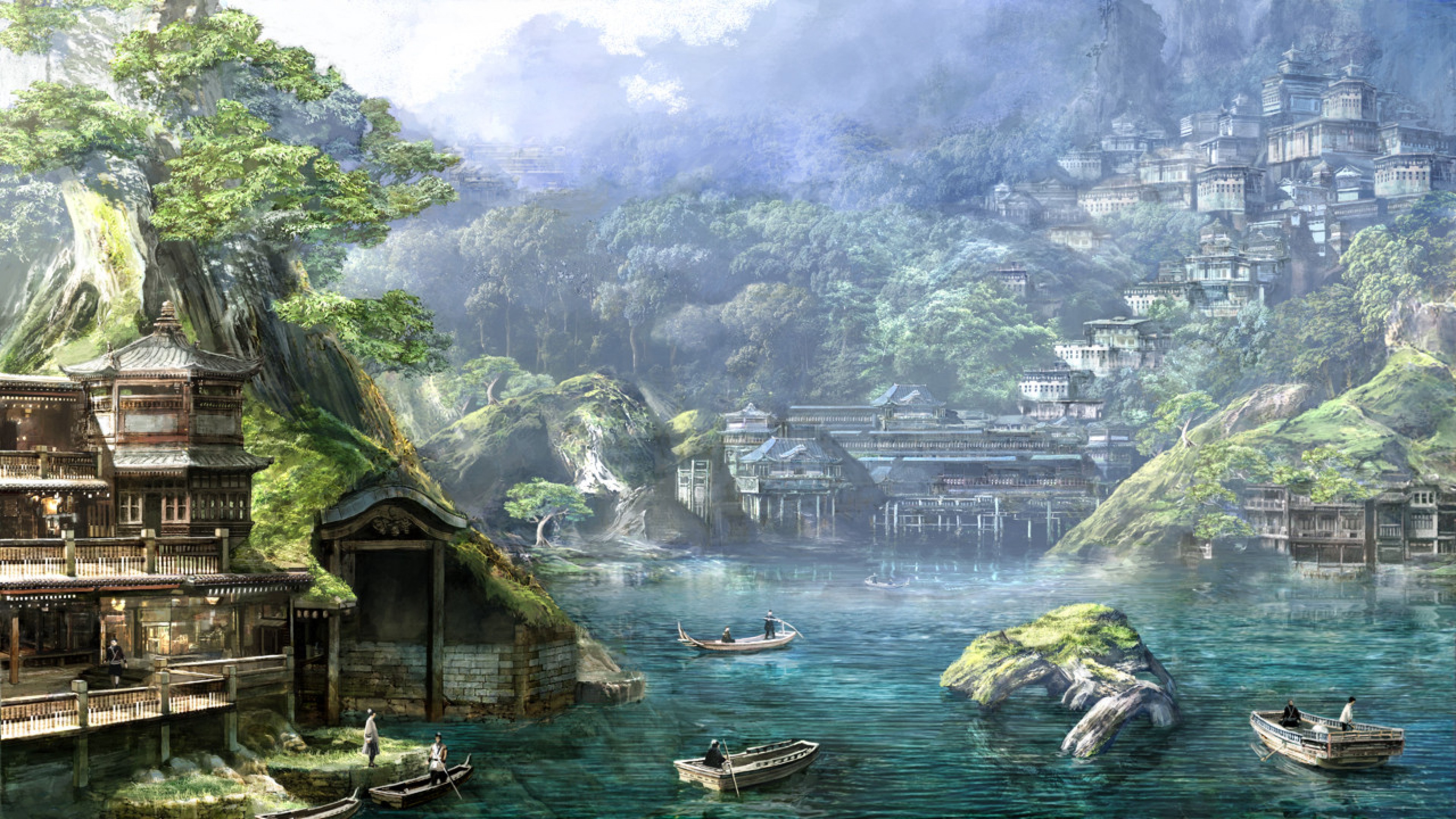 Medieval Fantasy City HD Wallpaper 4K