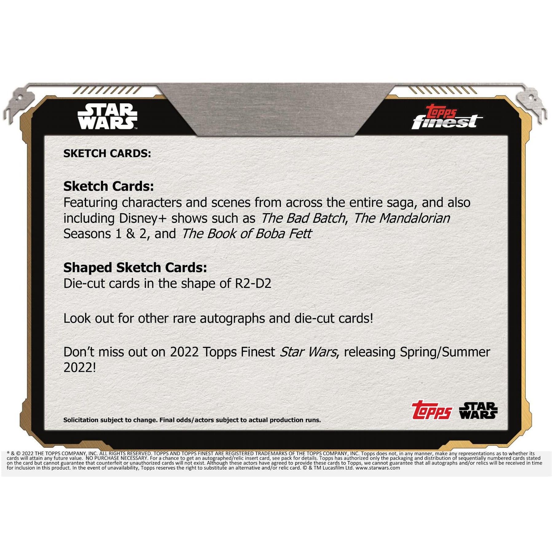Star Wars Finest Hobby Box (Topps 2022). DA Card World