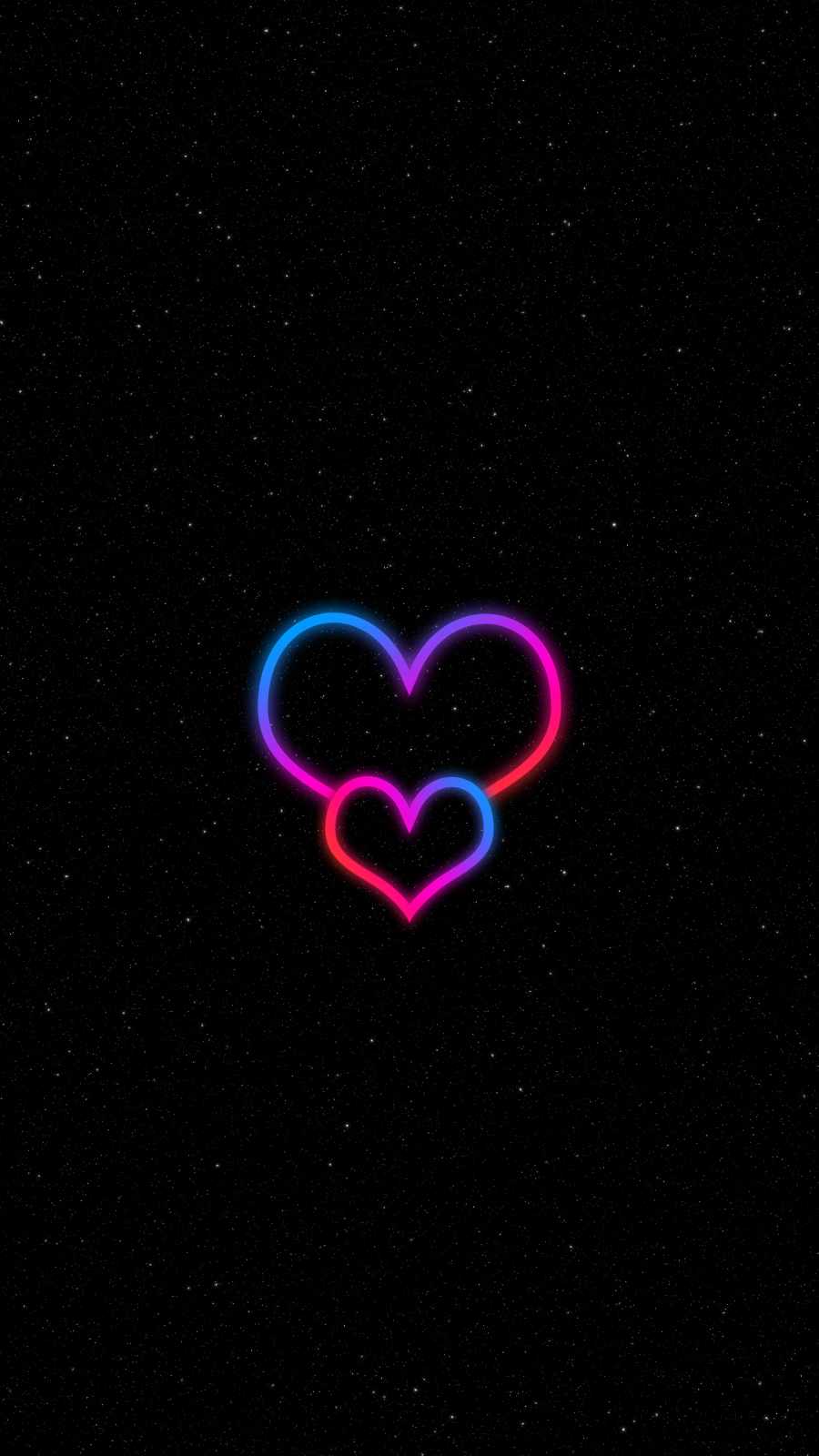 Neon Heart Minimal Wallpaper, iPhone Wallpaper