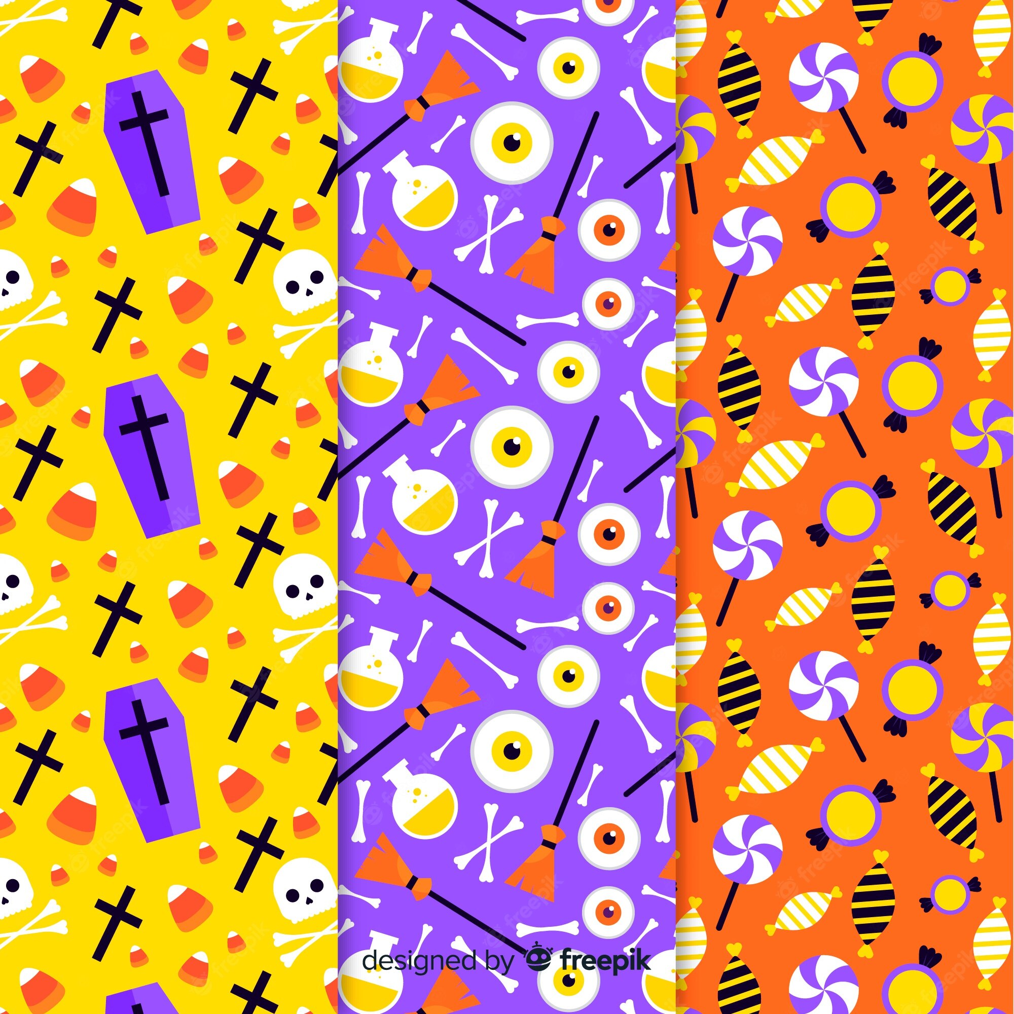 Halloween Sweets Pattern Image. Free Vectors, & PSD