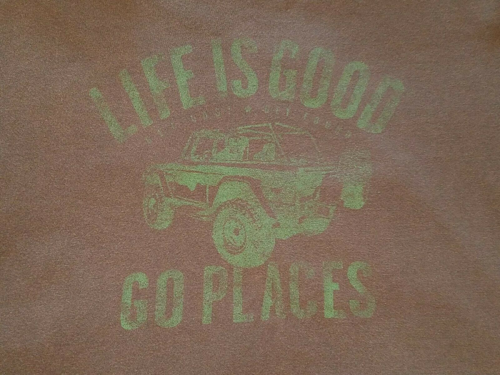 LIFE IS GOOD Women's LS Casual Shirt Places M of a Jeep