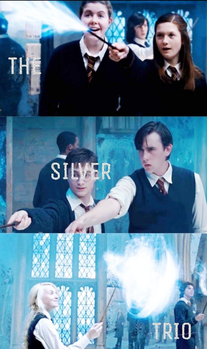 the silver trio #harrypotter #ginnyweasley #bonniewright #nevillelongbottom #mattewlewis #lunaloveg. Harry potter universal, Harry potter, Harry potter hermione