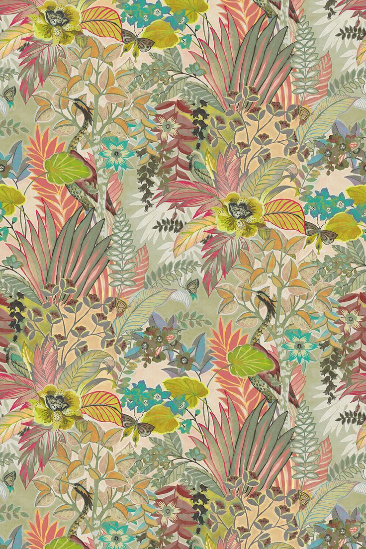 Hidden Paradise by Prestigious, Wallpaper Direct. Wallpaper stencil, Tropical wallpaper, Wallpaper