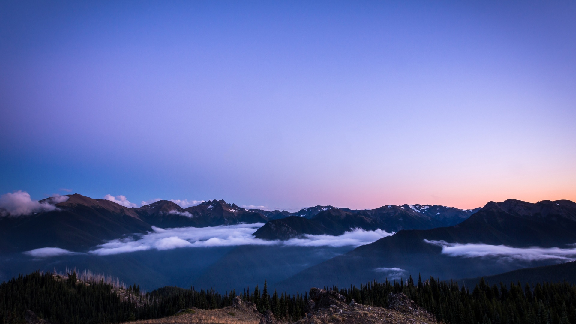 Olympic National Park Wallpaper 4K, Sunset, Blue mountains, Washington, 5K, Nature