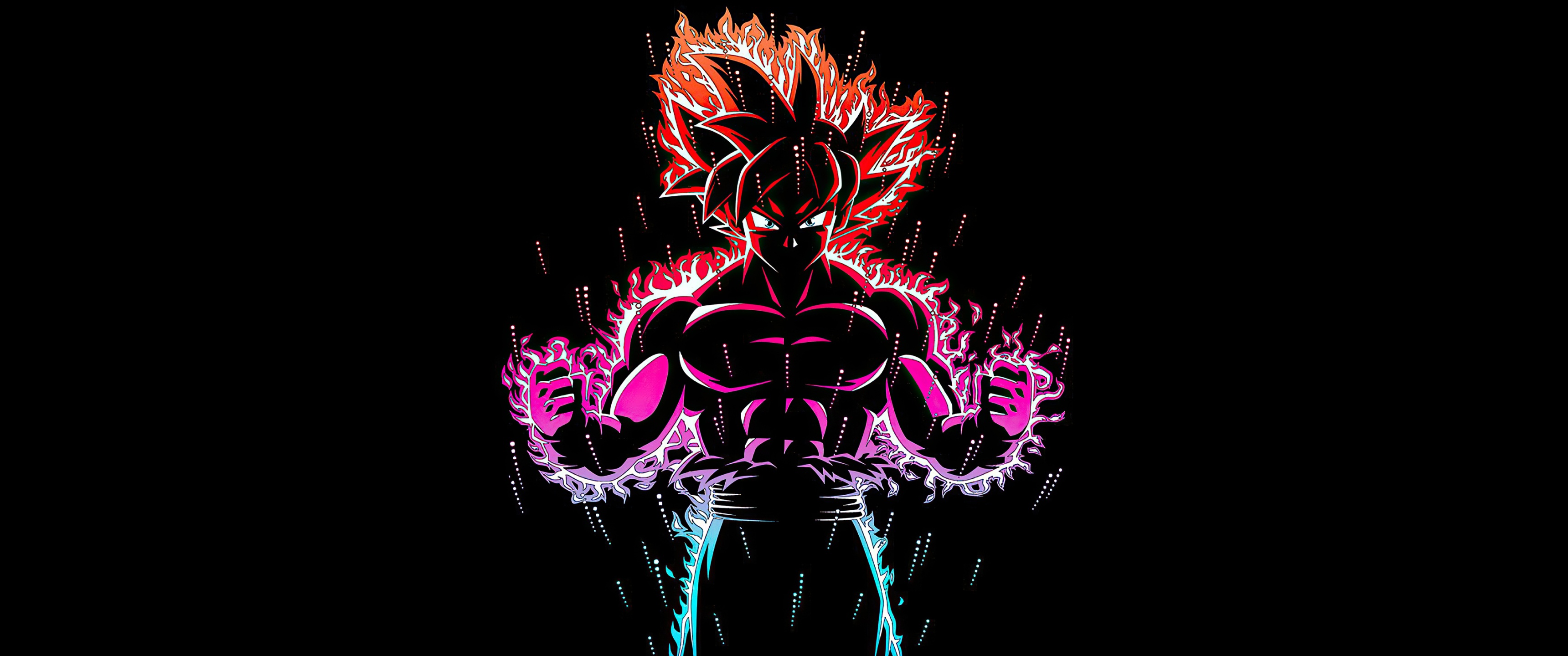 Ultra Instinct Goku Wallpaper 4K, Black Background, Dragon Ball Z, AMOLED, Black Dark