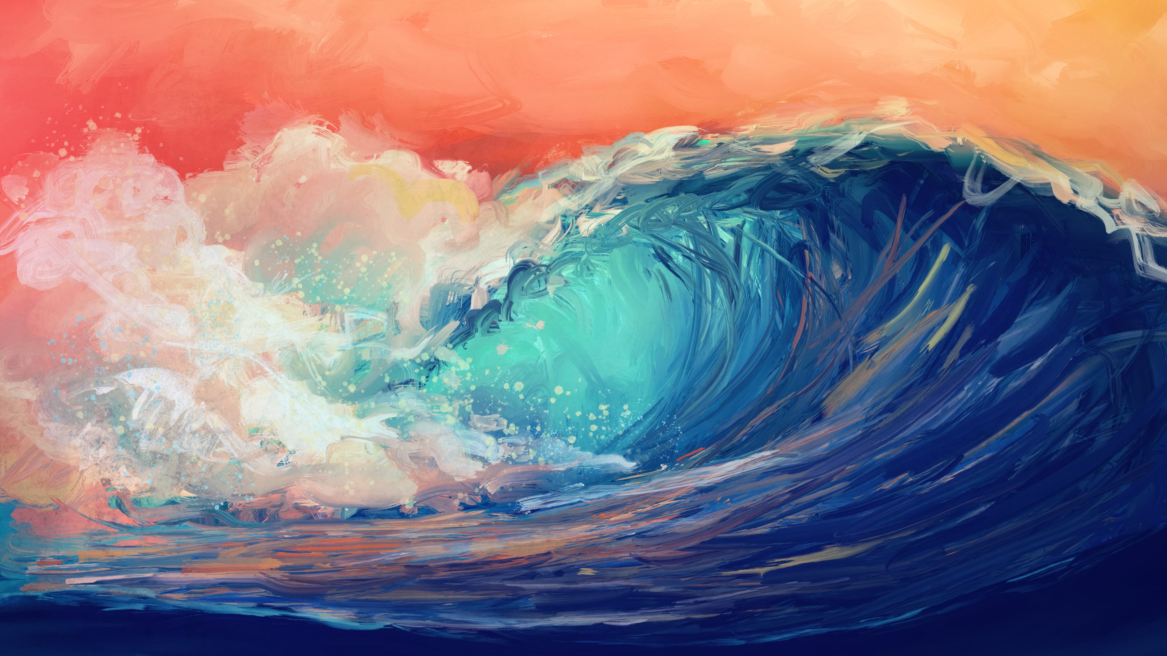 Vivid Ocean Wave 4K Ultra HD Wallpaper
