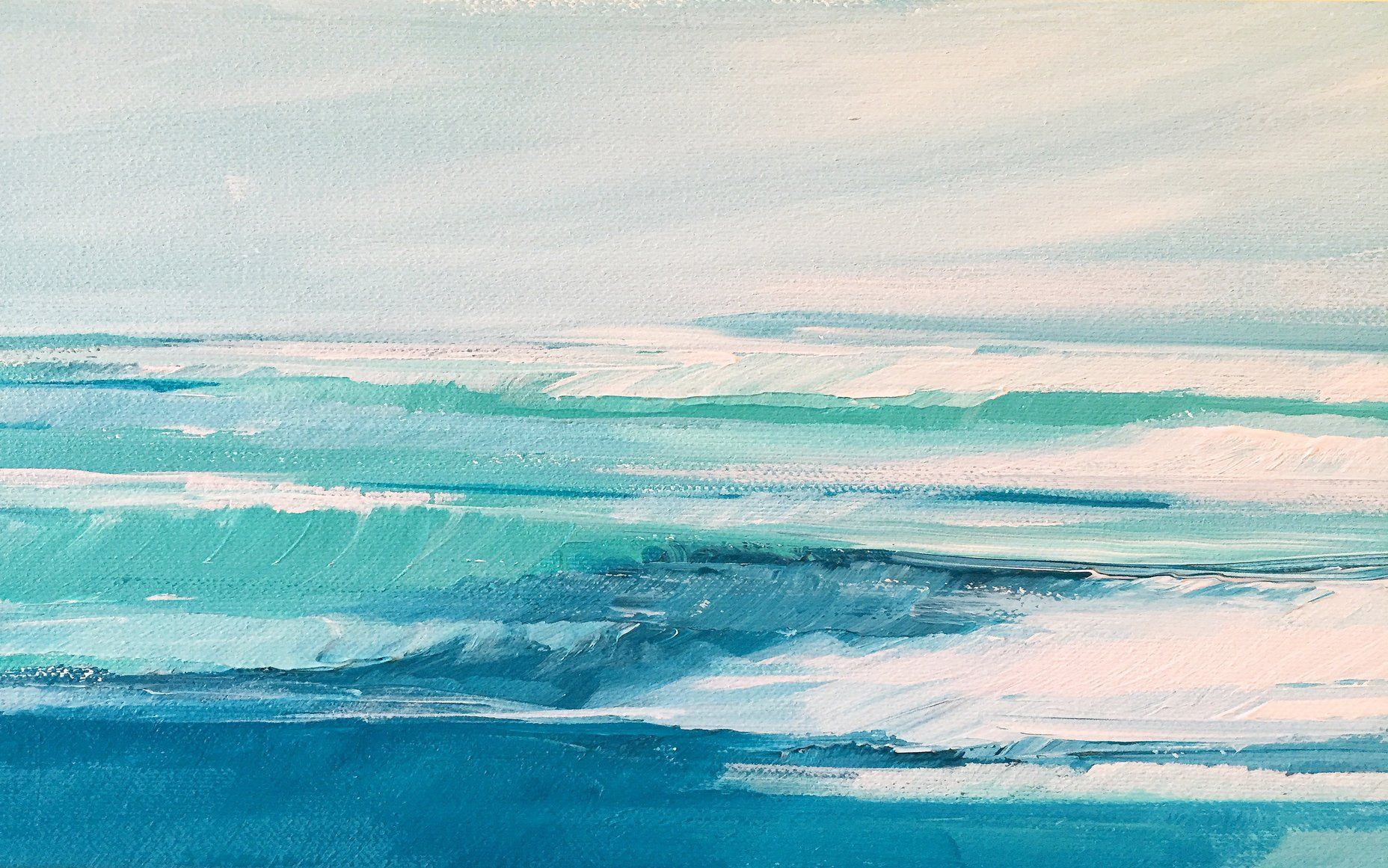 Blue Ocean Painting Wallpaper