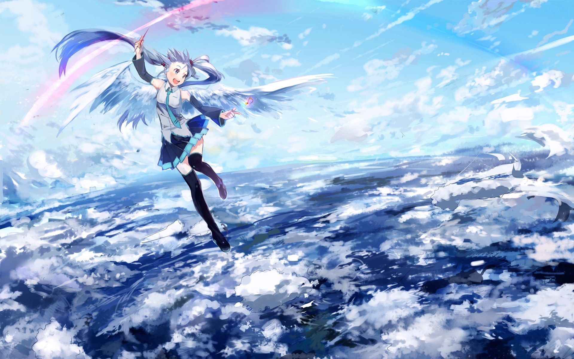 Anime Flying Girls Wallpapers - Wallpaper Cave