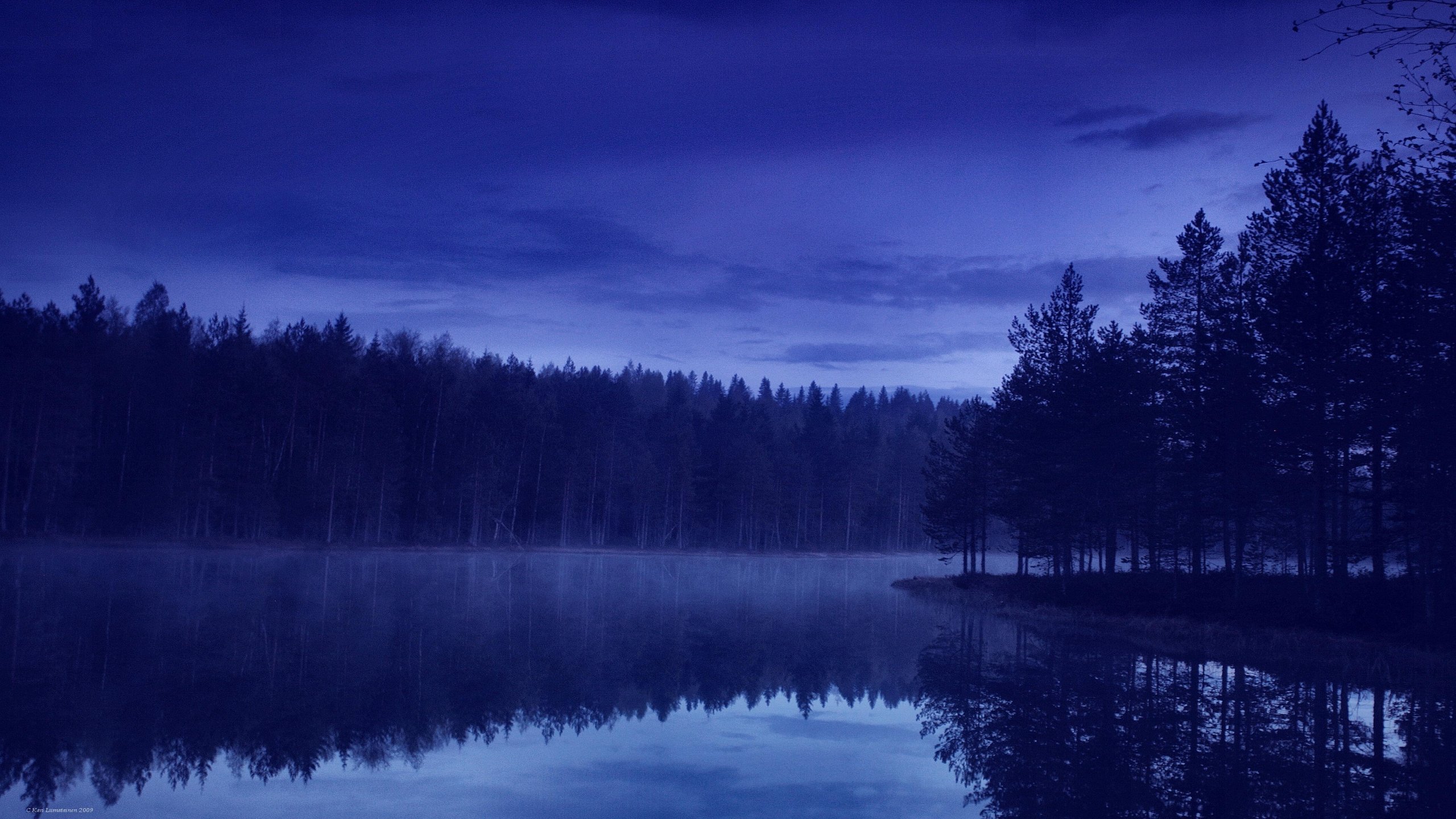 Lake Wallpaper Night Blue