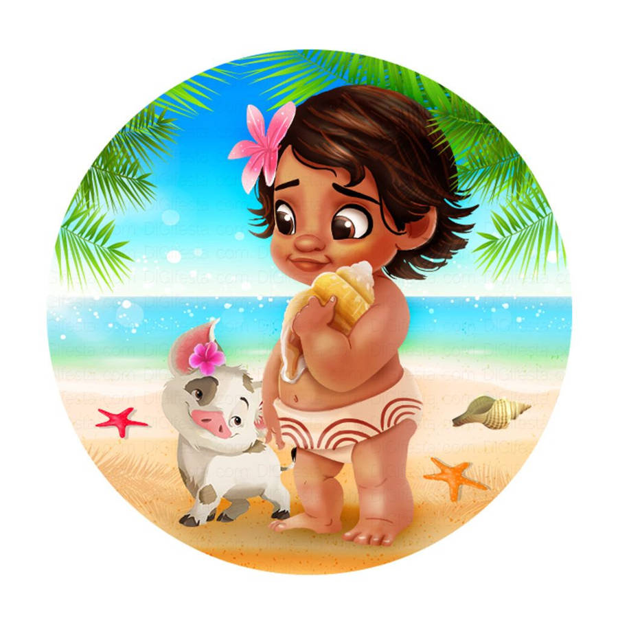 Download Baby Moana And Pua Wallpaper