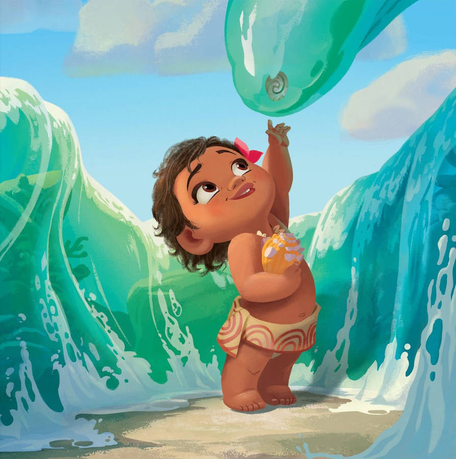 Download Baby Moana Heart Of Te Fiti Wallpaper