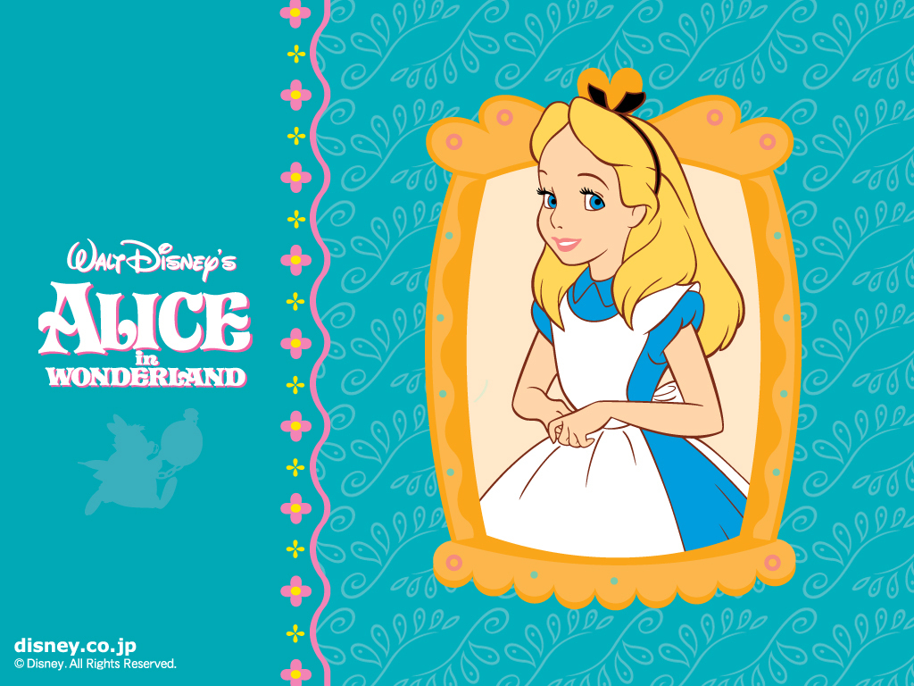 alice in wonderland wallpaper, cartoon, illustration, happy