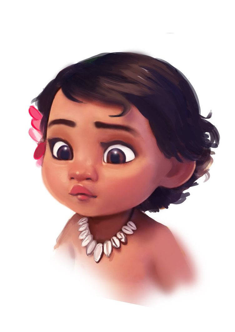 Download Baby Moana Digital Portrait Wallpaper