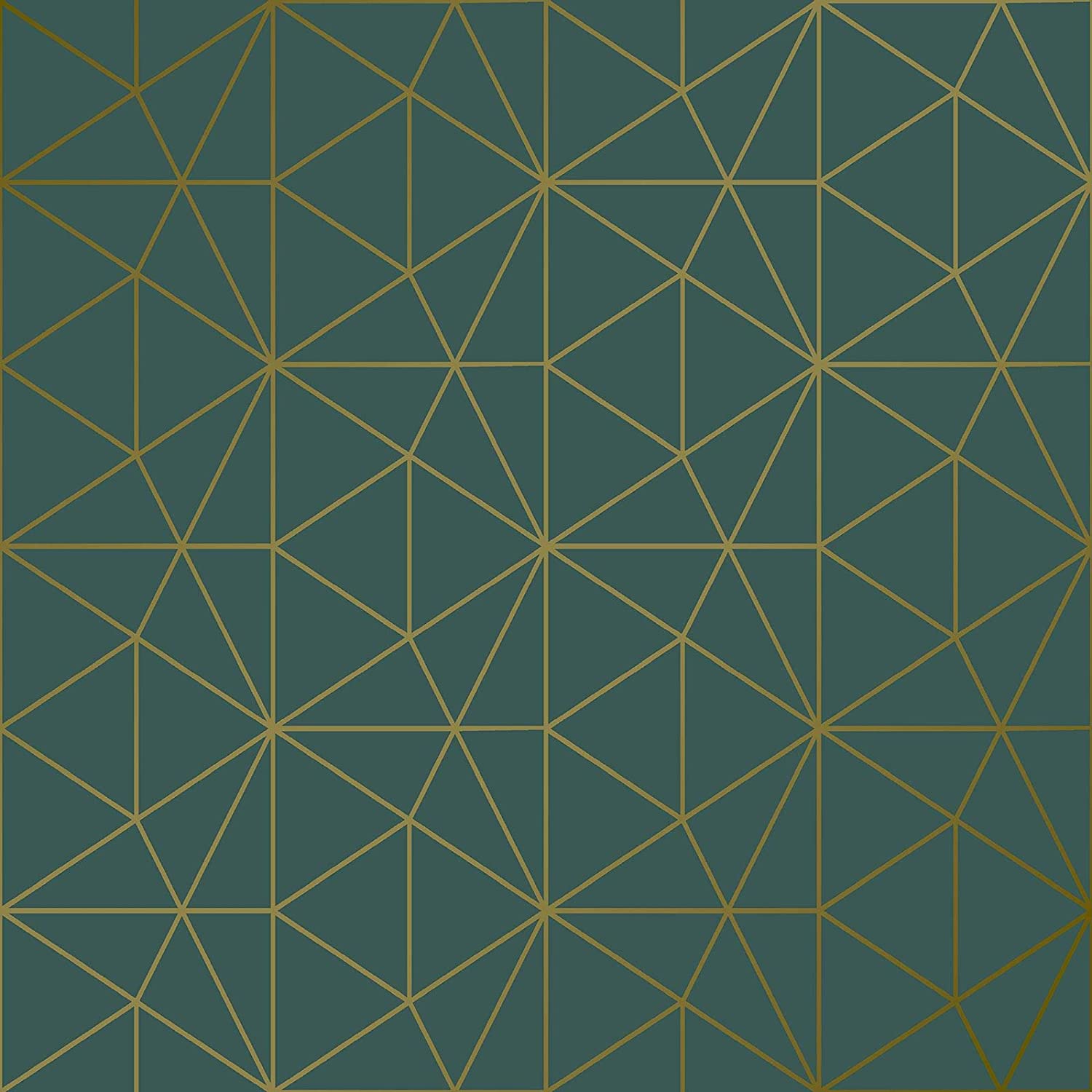 Metro Prism Geometric Triangle Wallpaper Green and Gold of Wallpaper WOW037