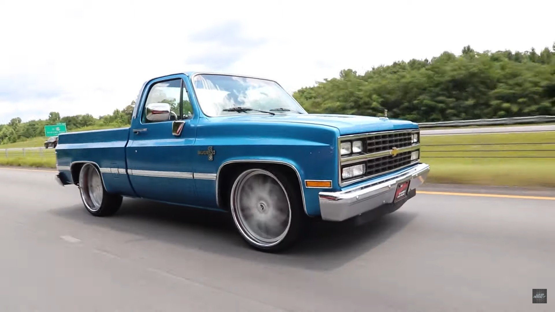 Clean Blue Chevy C10 Silverado Rides On 26 Inch Forgiatos To Elevate Its LS3