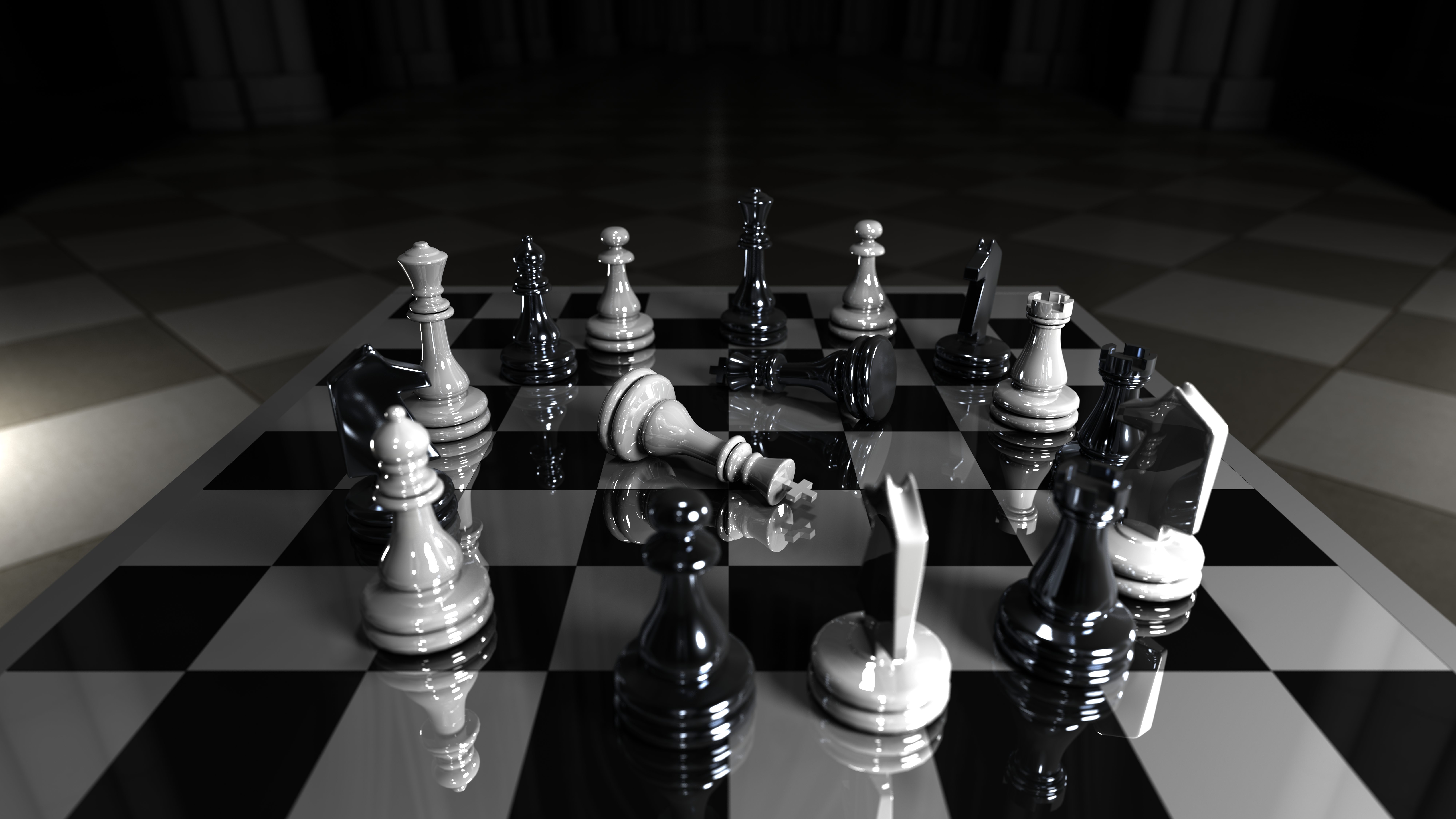 4K Chess Board Wallpaper and Background Image