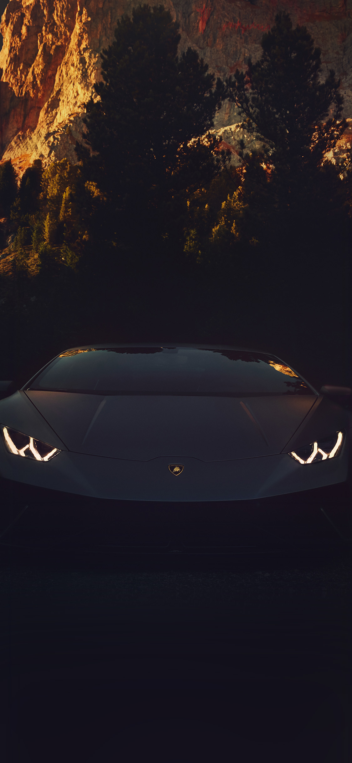 iPhone X wallpaper. car lamborghini dark city art