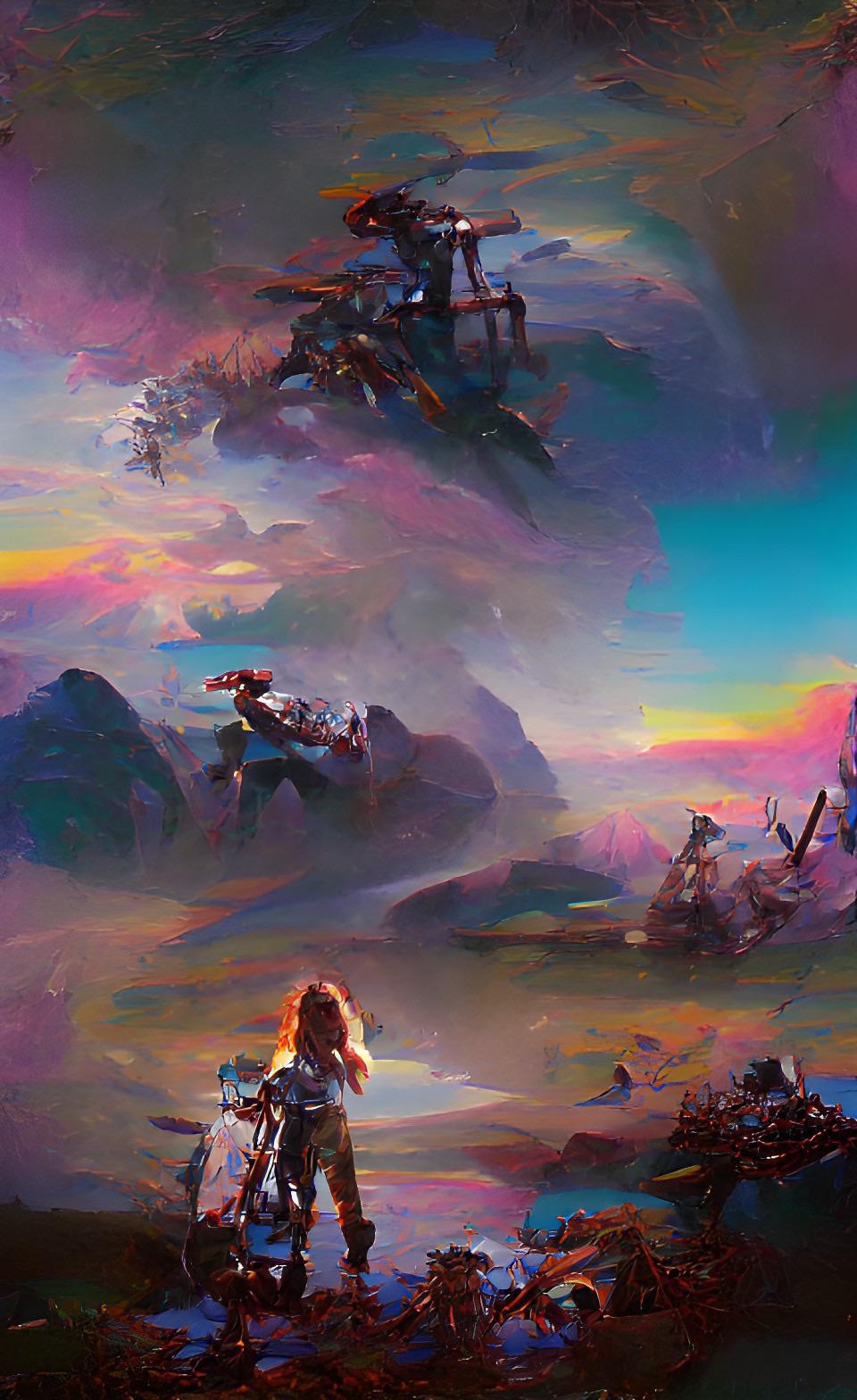 Horizon Zero Dawn AI created phone wallpaper