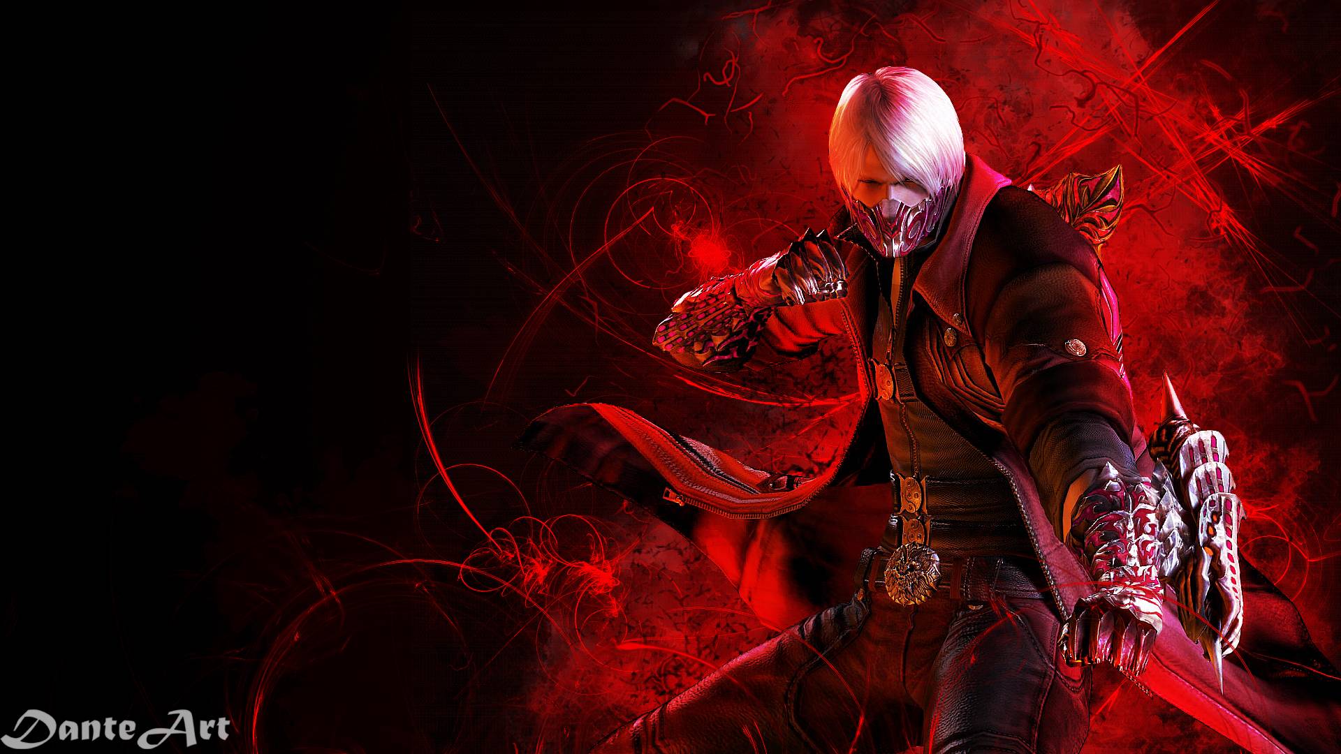 Wallpaper guns, sword, sword, hunter, Dante, red coat, Dante, DMC 4 for  mobile and desktop, section игры, resolution 1920x1200 - download