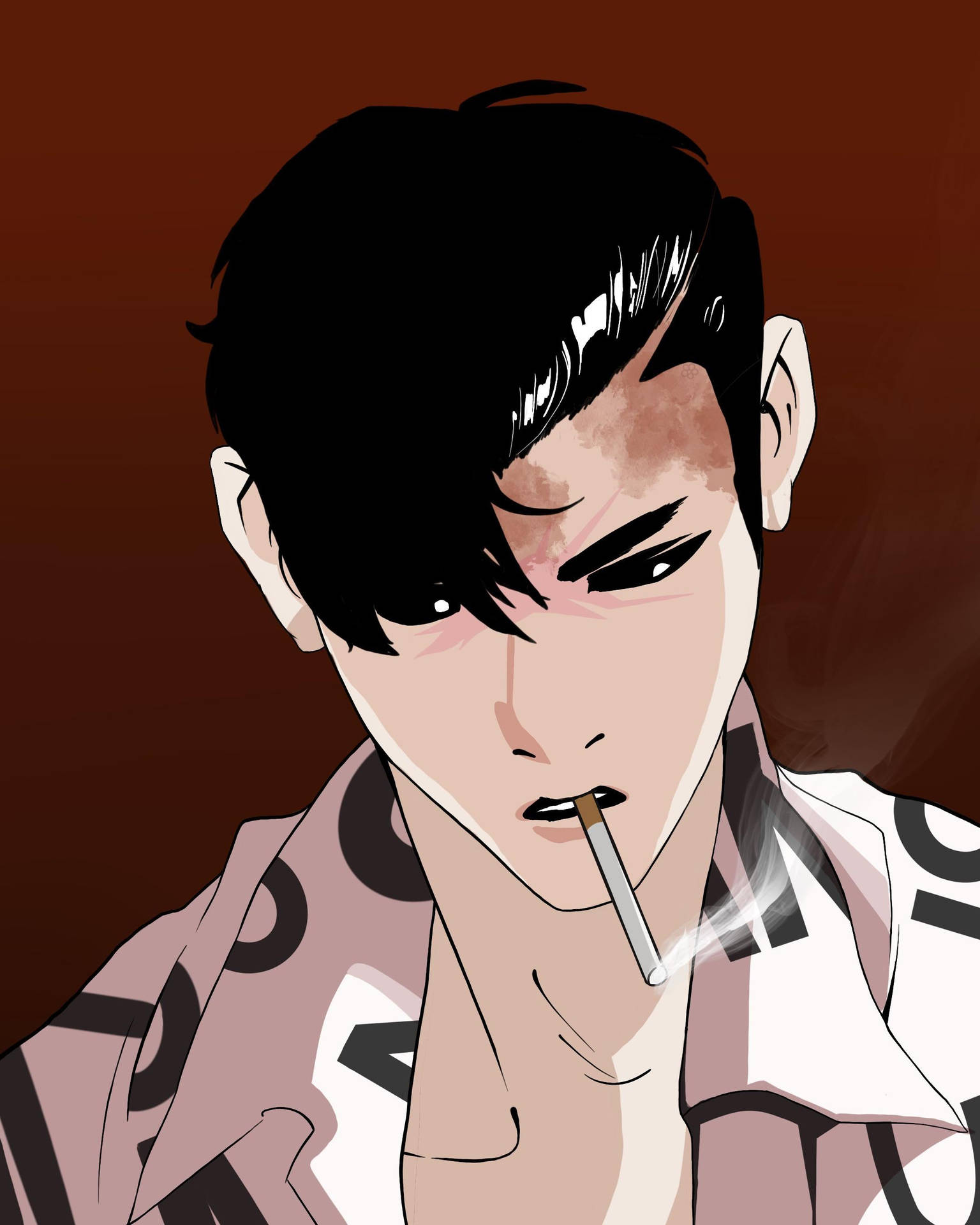 Download Lookism Gun Smoking Wallpaper