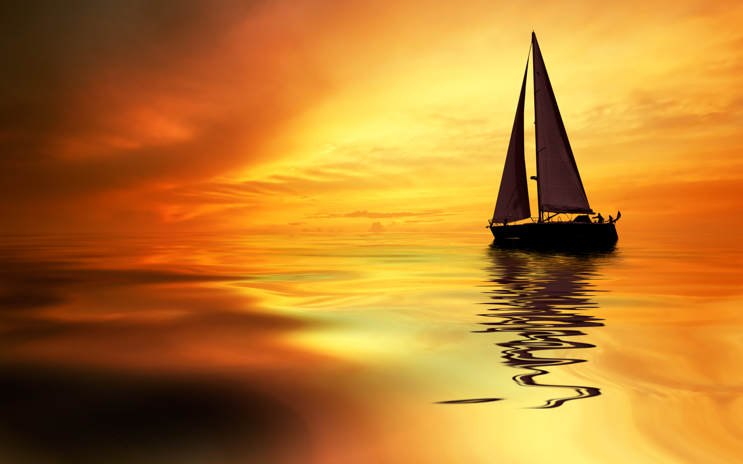 Sunset Yacht Vehicle Boat HD Wallpaper
