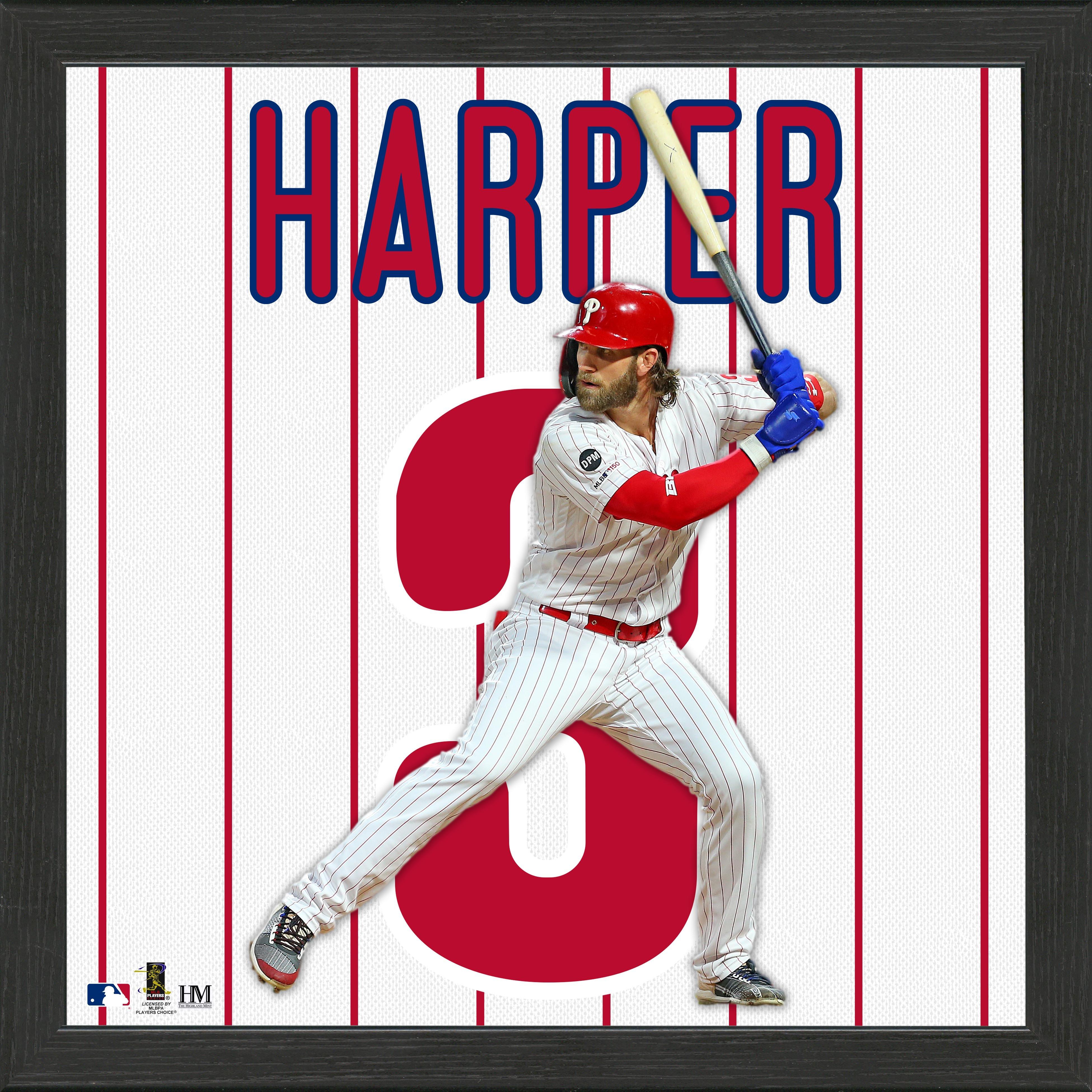 Highland Mint MLB Philadelphia Phillies Bryce Harper Impact Jersey Framed Photo