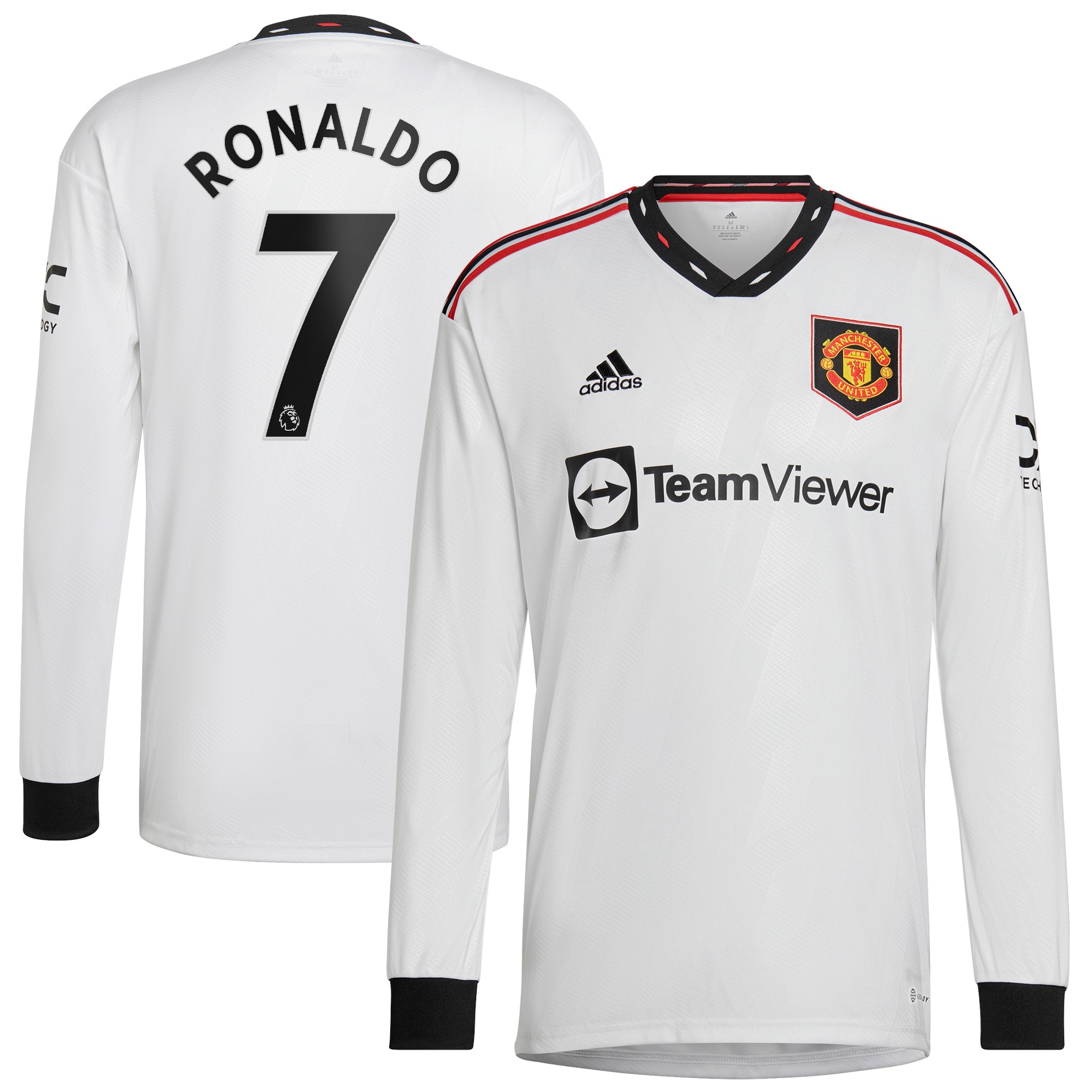 Manchester United Away Shirt 2022 23 Sleeve With Ronaldo 7 Printing