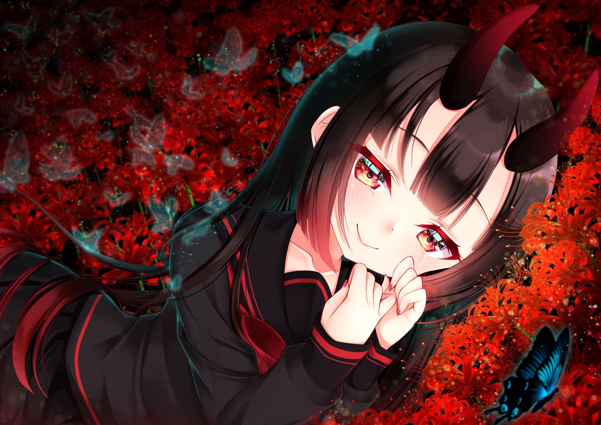 Red and Black Anime Girl Wallpaper Free Red and Black Anime Girl Background