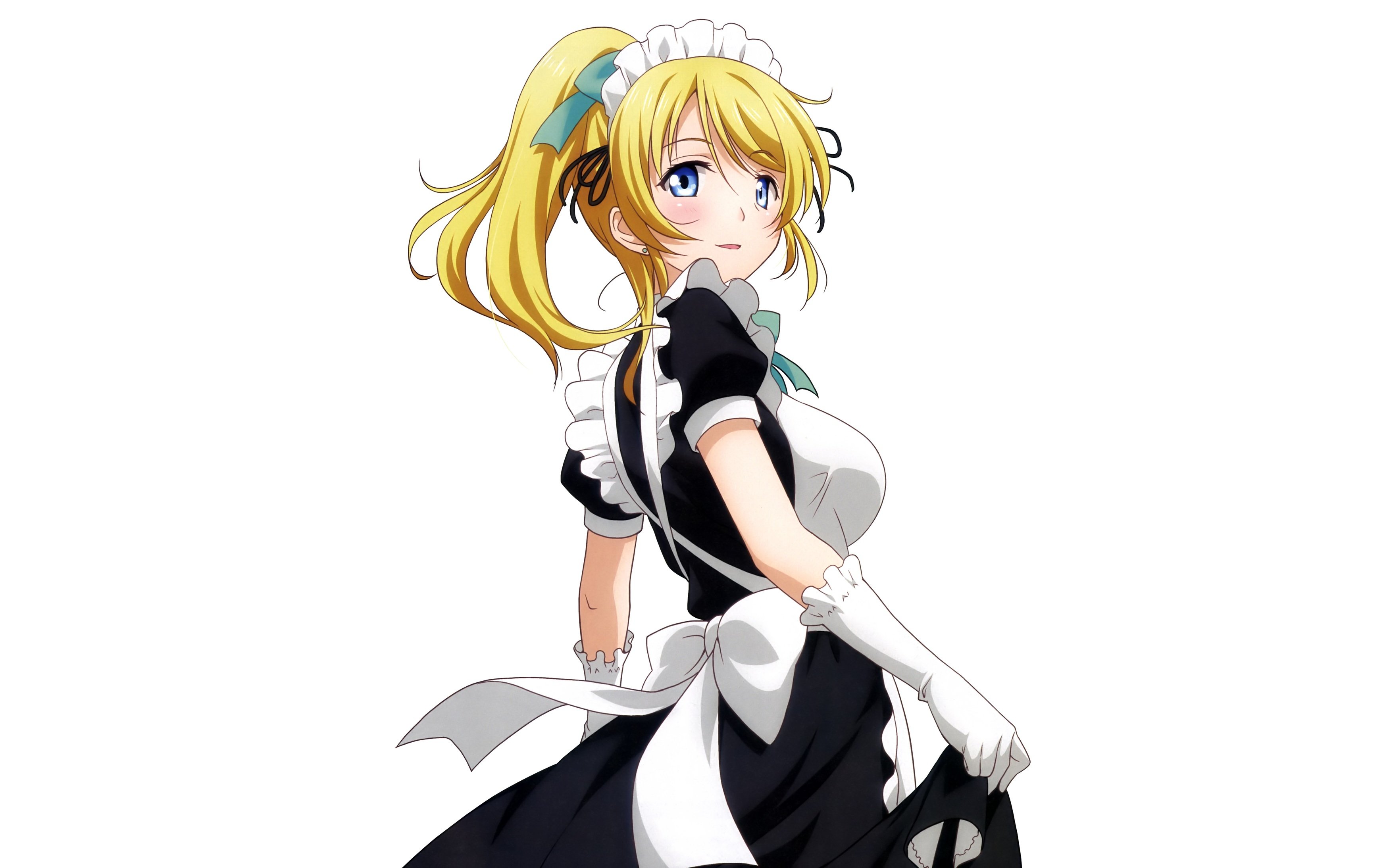 Ayase eri love live! school idol project maid photohop white wallpaperx2188