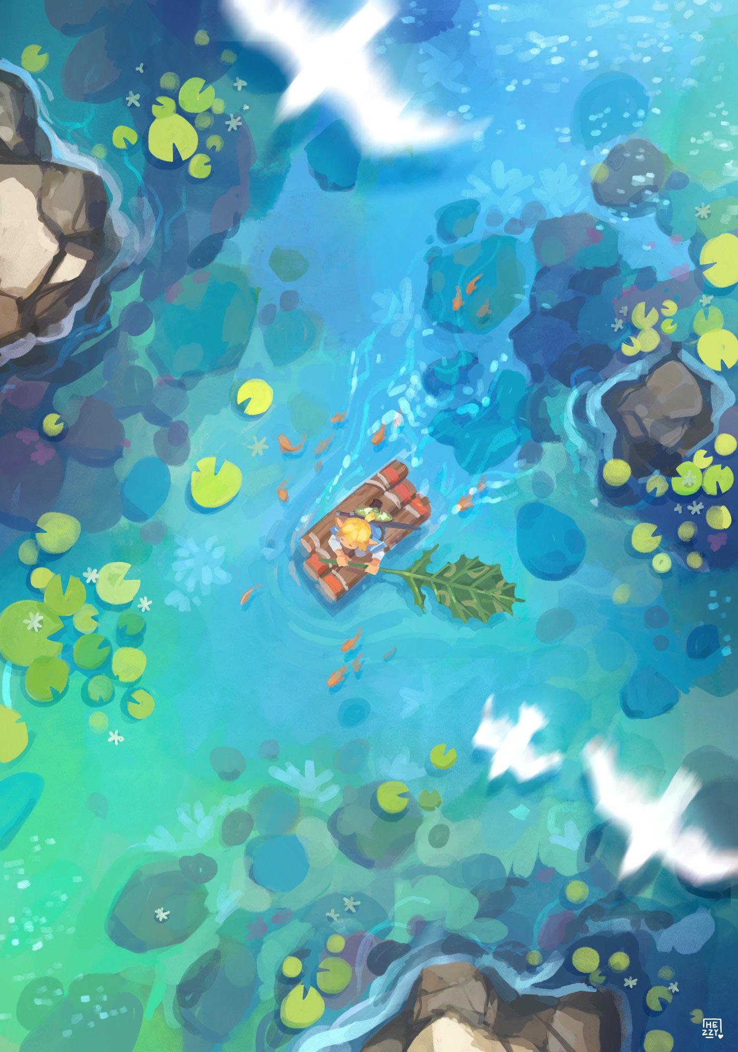 OC I drew a little Link and his raft