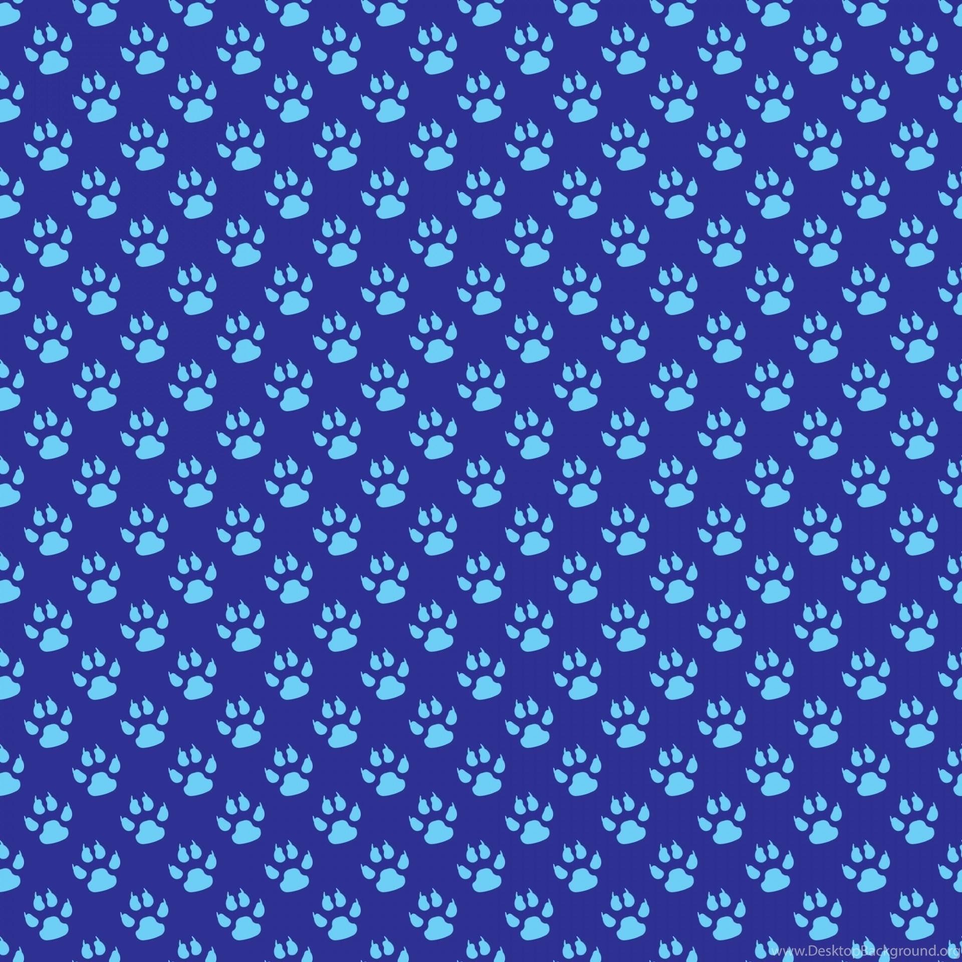 Download Blue Paw Print Patterns Wallpaper