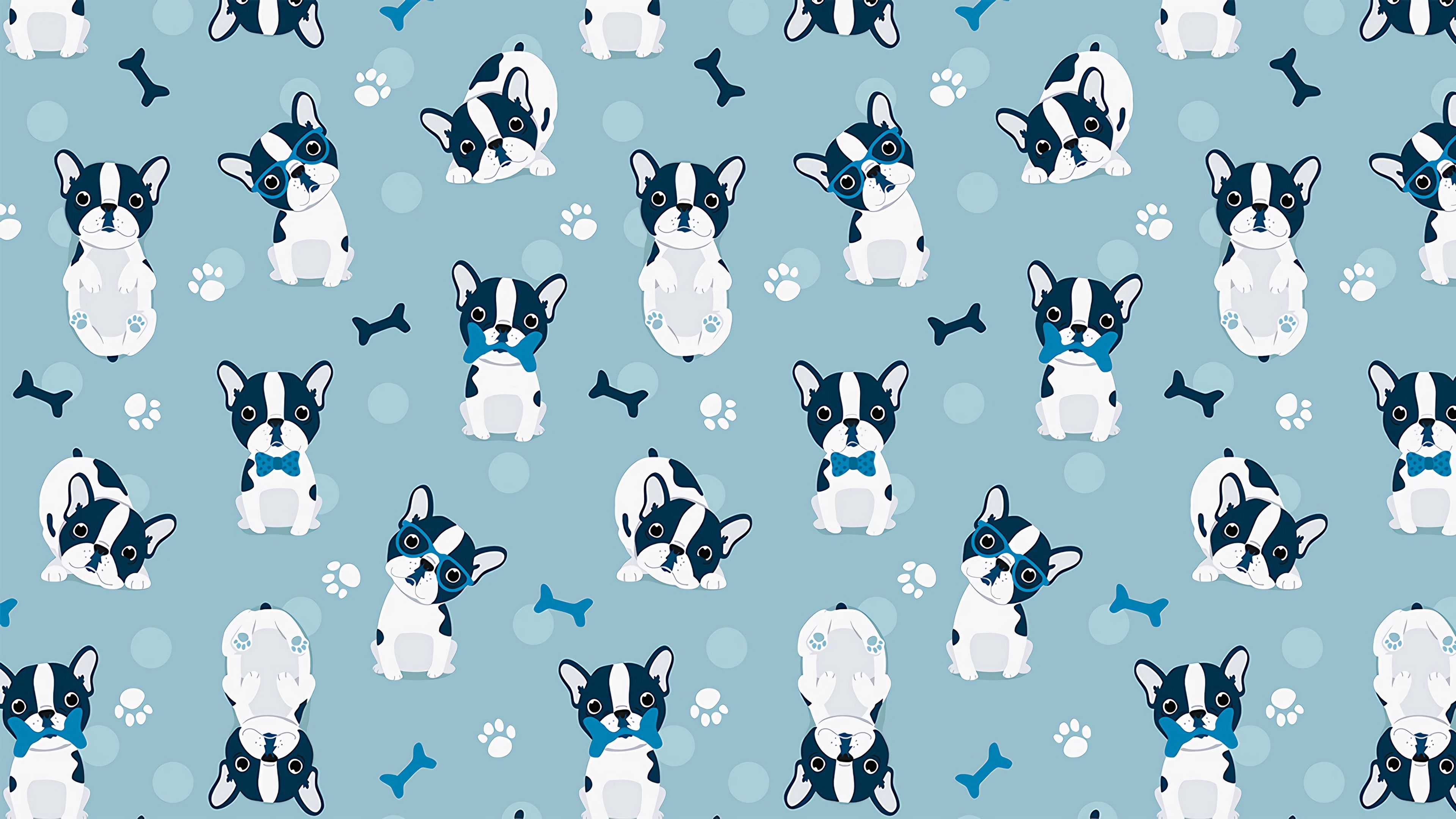 Download wallpaper 3840x2160 bulldog, dog, pattern, art 4k uhd 16:9 HD background