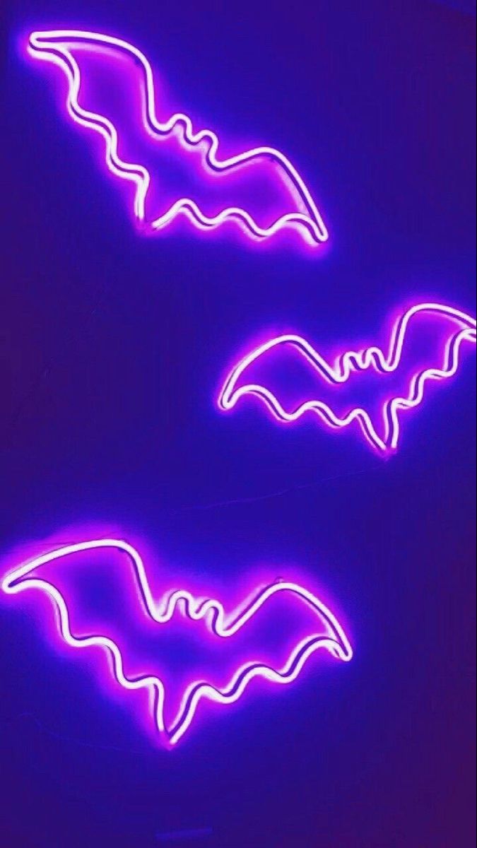 Neon Bat Sign. Halloween wallpaper iphone, Purple wallpaper iphone, Aesthetic iphone wallpaper